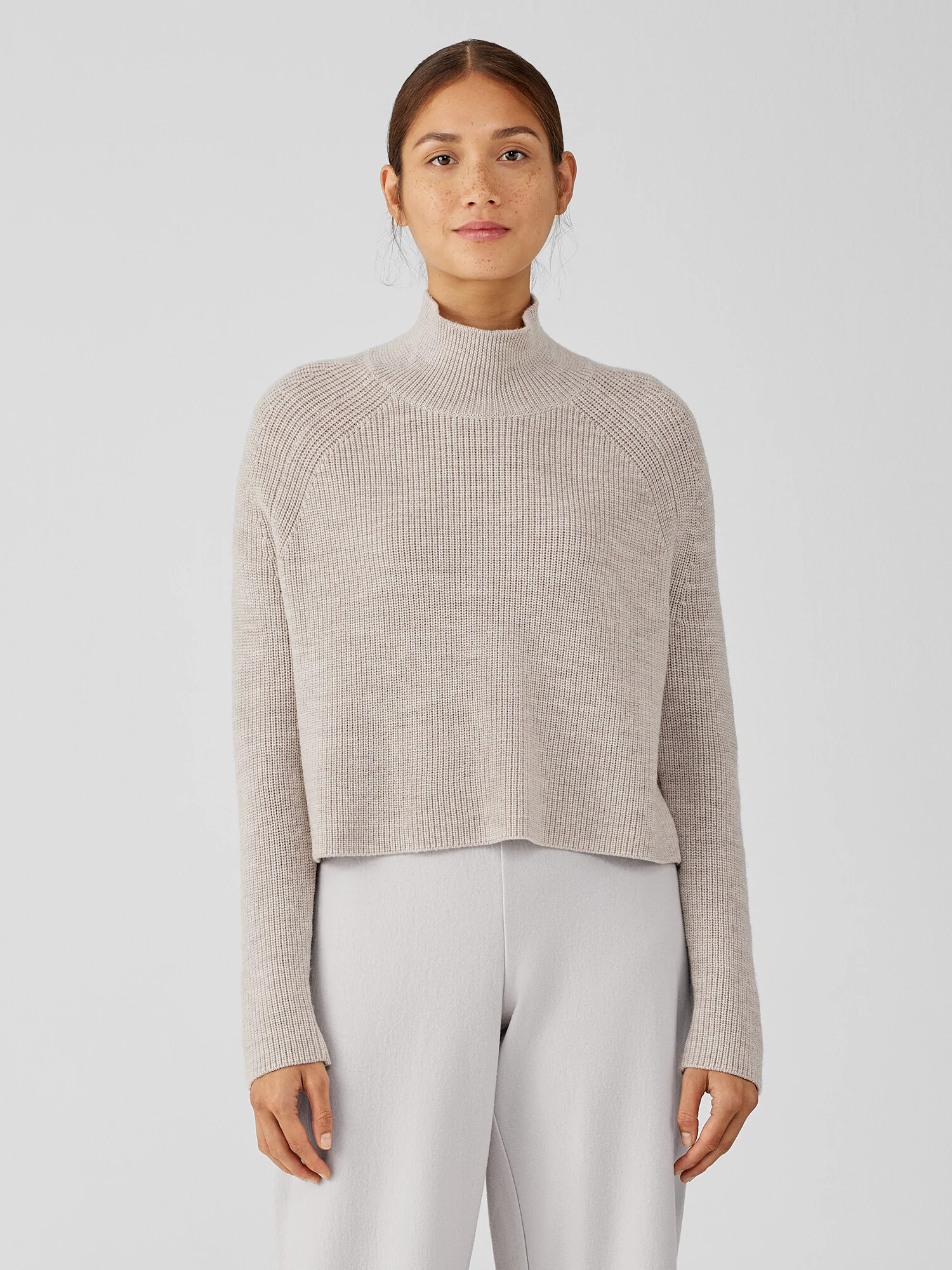 Merino Cropped Turtleneck Top Merino Cropped Turtleneck Top