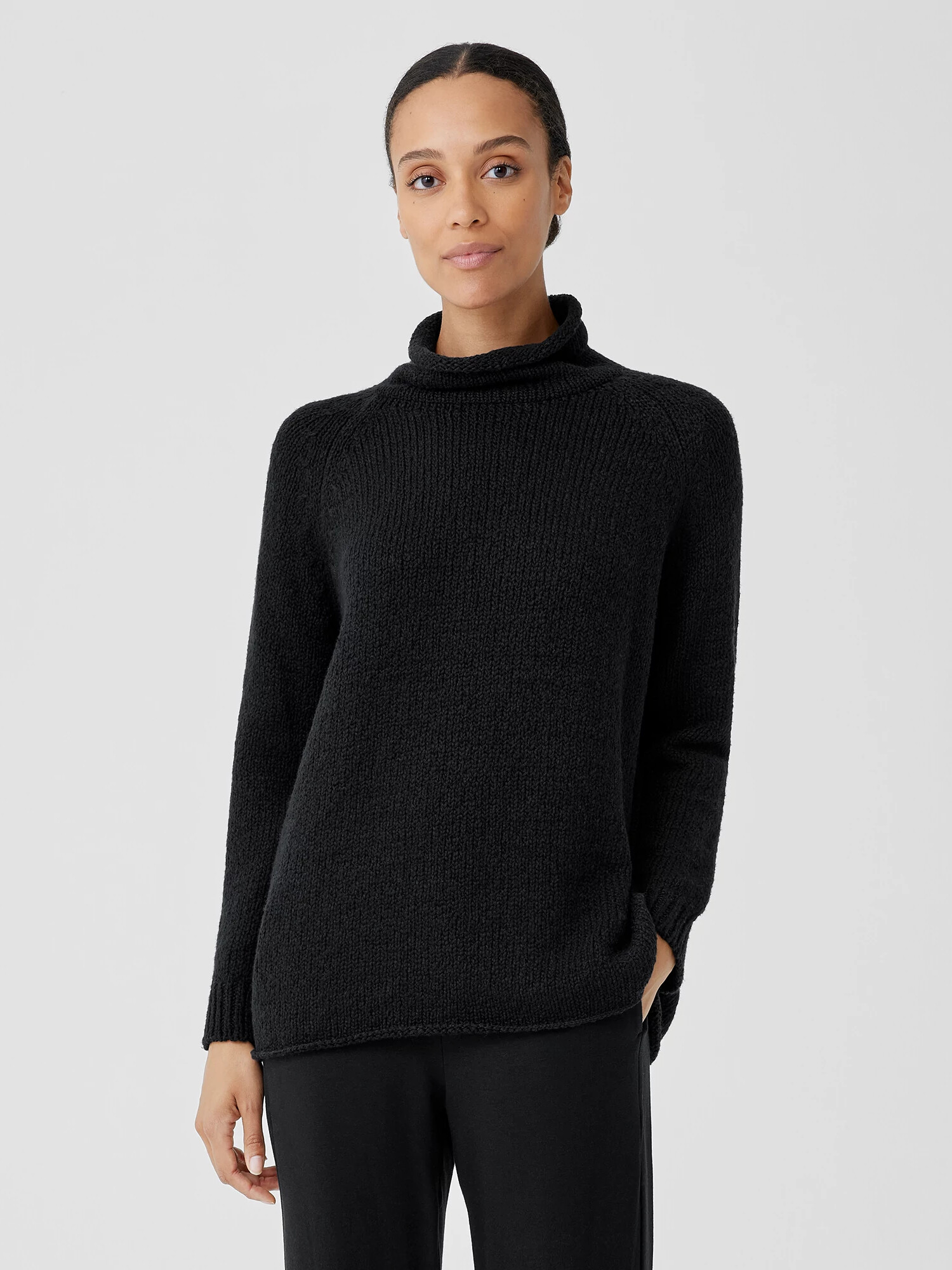 Peruvian Organic Cotton Crimp Turtleneck Top Peruvian Organic Cotton Crimp Turtleneck Top