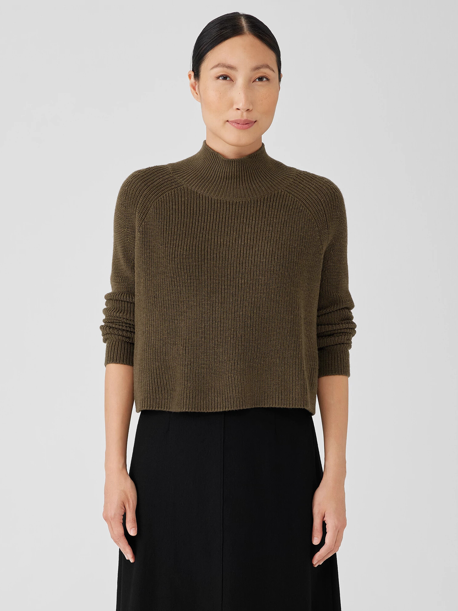 Merino Cropped Turtleneck Top Merino Cropped Turtleneck Top