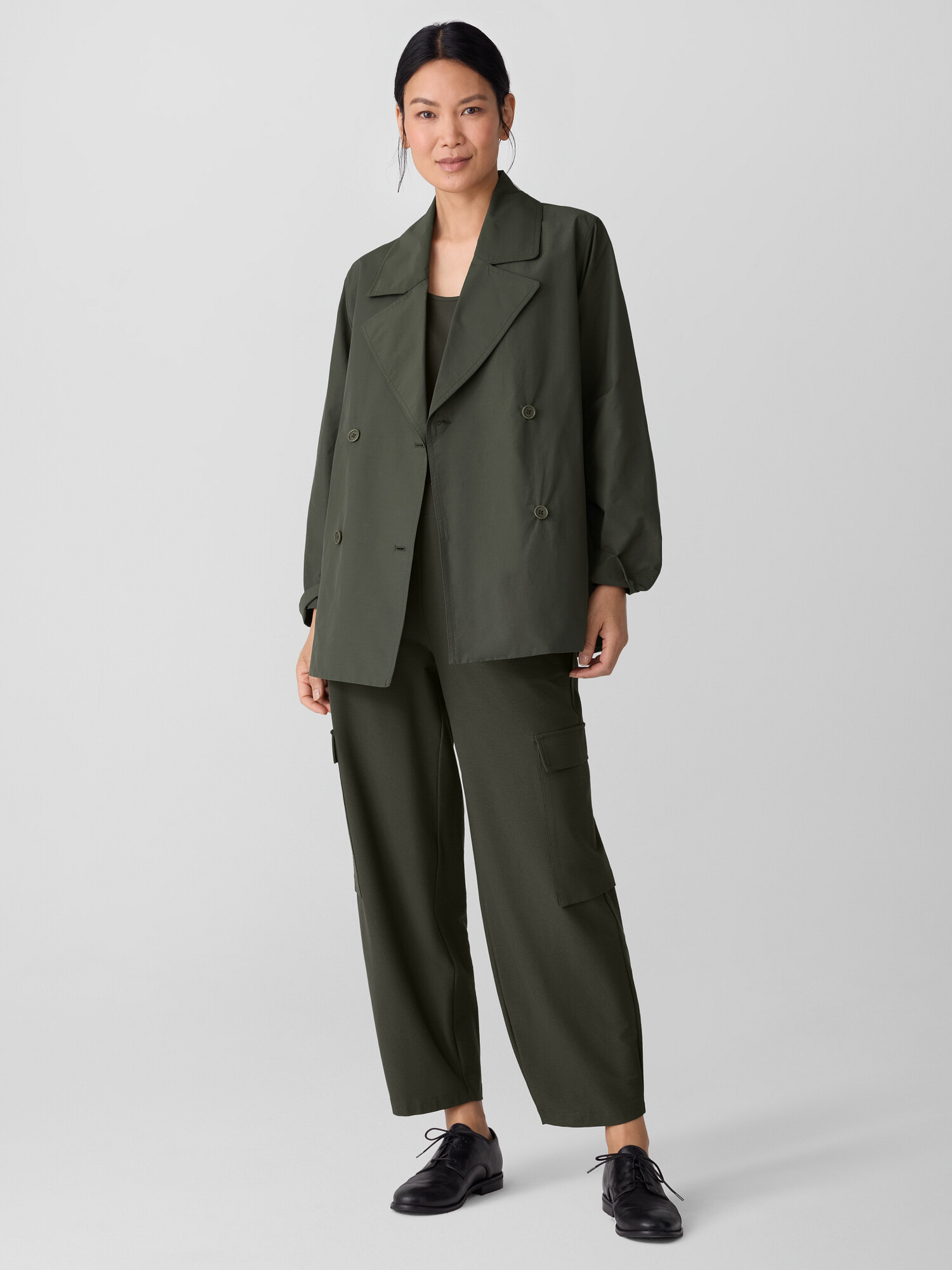 Light Cotton Nylon Short Trench Coat Light Cotton Nylon Short Trench Coat