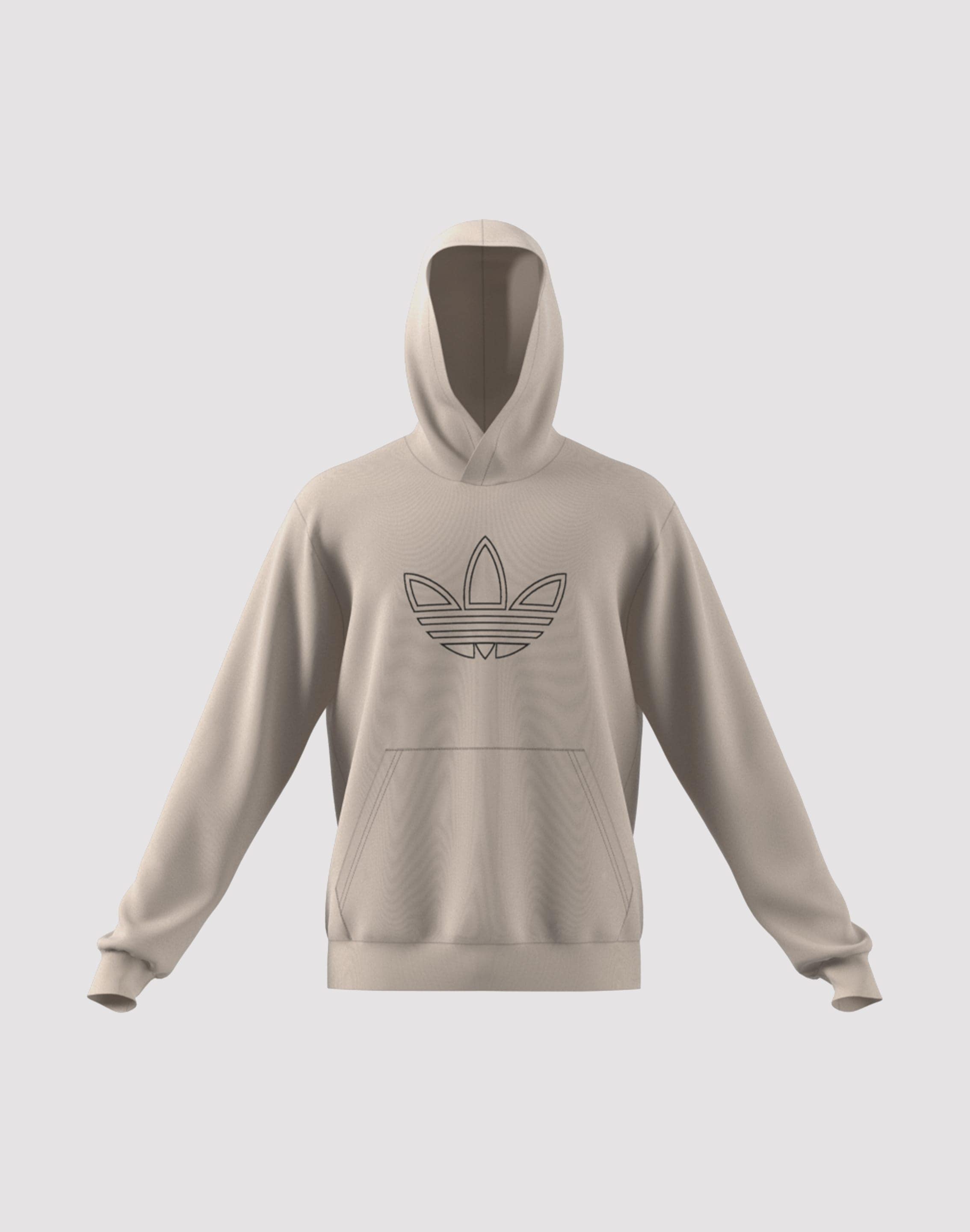 Adidas Outlined Trefoil Pullover Fleece Hoodie Adidas Outlined Trefoil Pullover Fleece Hoodie