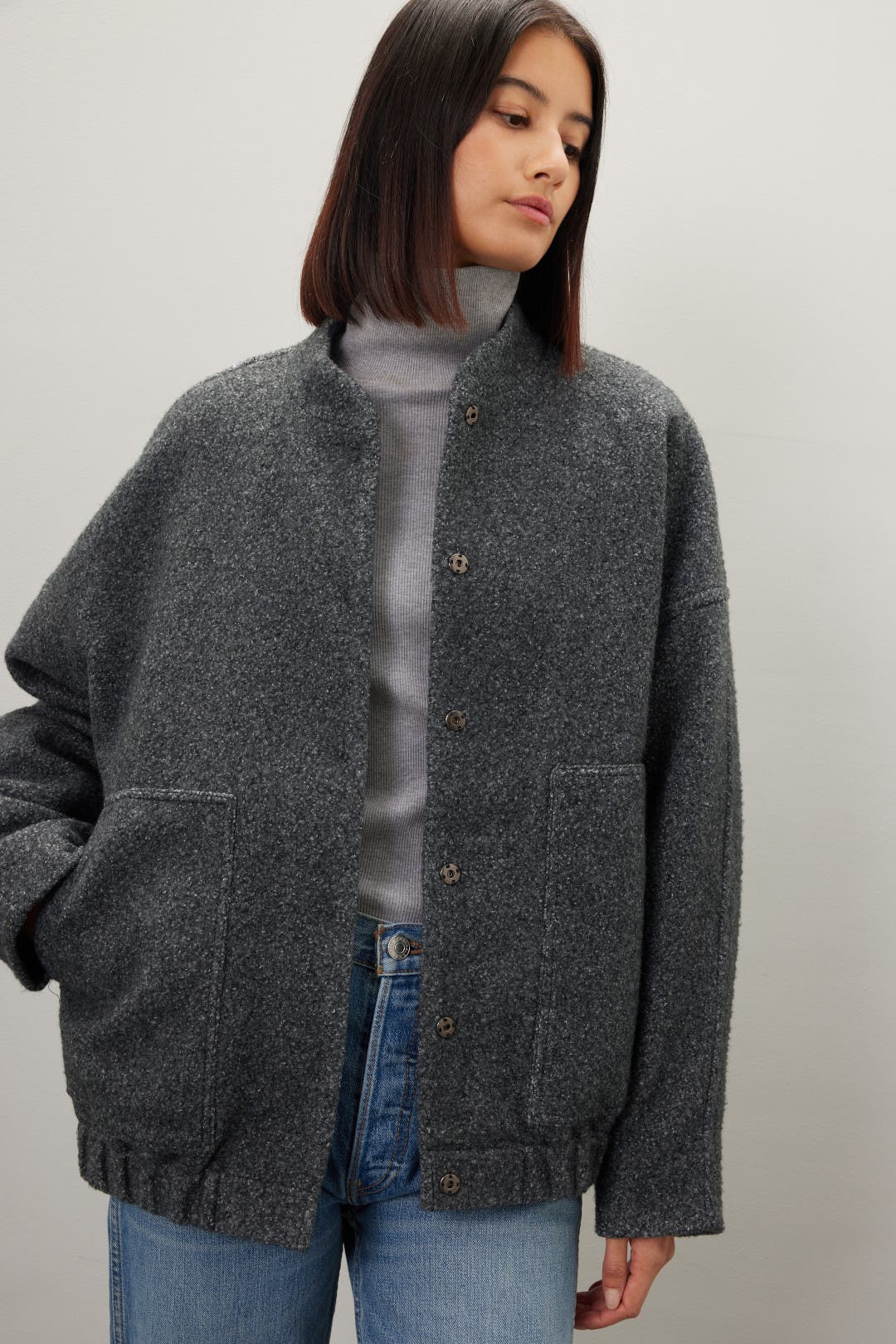 Great Jones Classic Bomber Jacket Grey