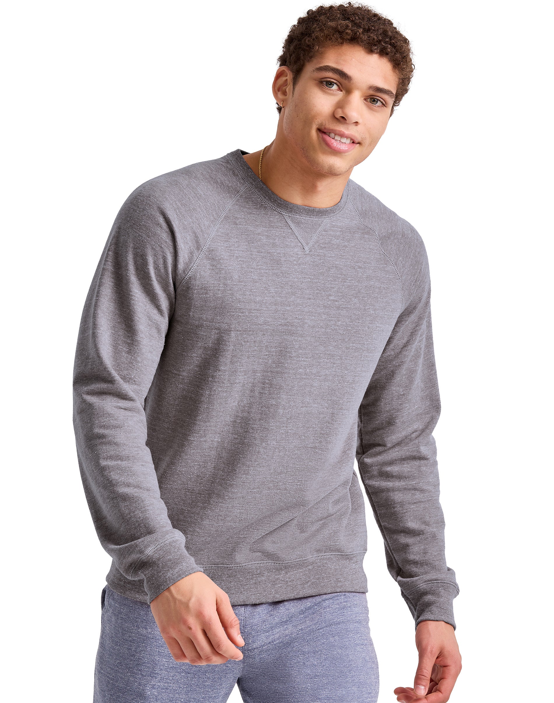 Hanes Originals Men’s French Terry Sweatshirt Black Heather Hanes Originals Men’s French Terry Sweatshirt Black Heather