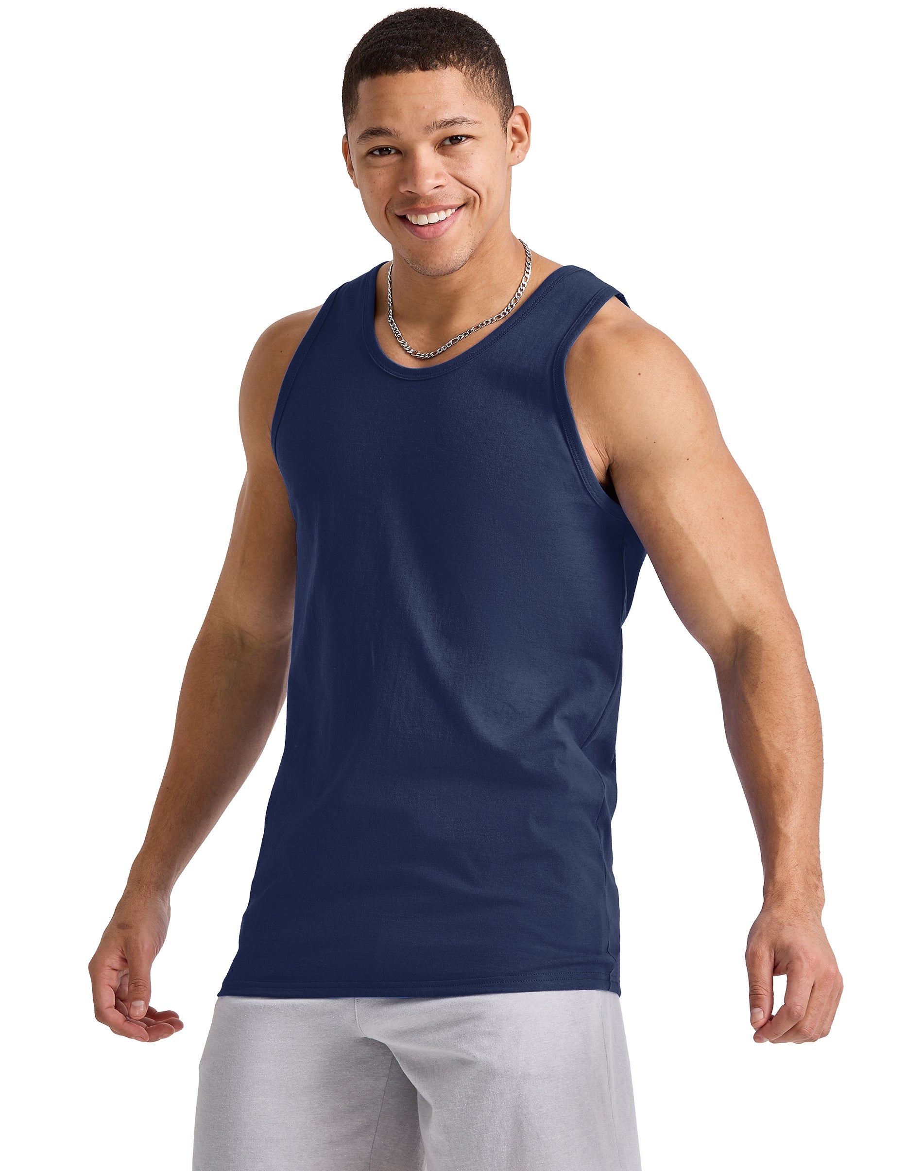 Hanes Essentials Men’s Cotton Tank Top, -Pack Athletic Navy Hanes Essentials Men’s Cotton Tank Top, -Pack Athletic Navy