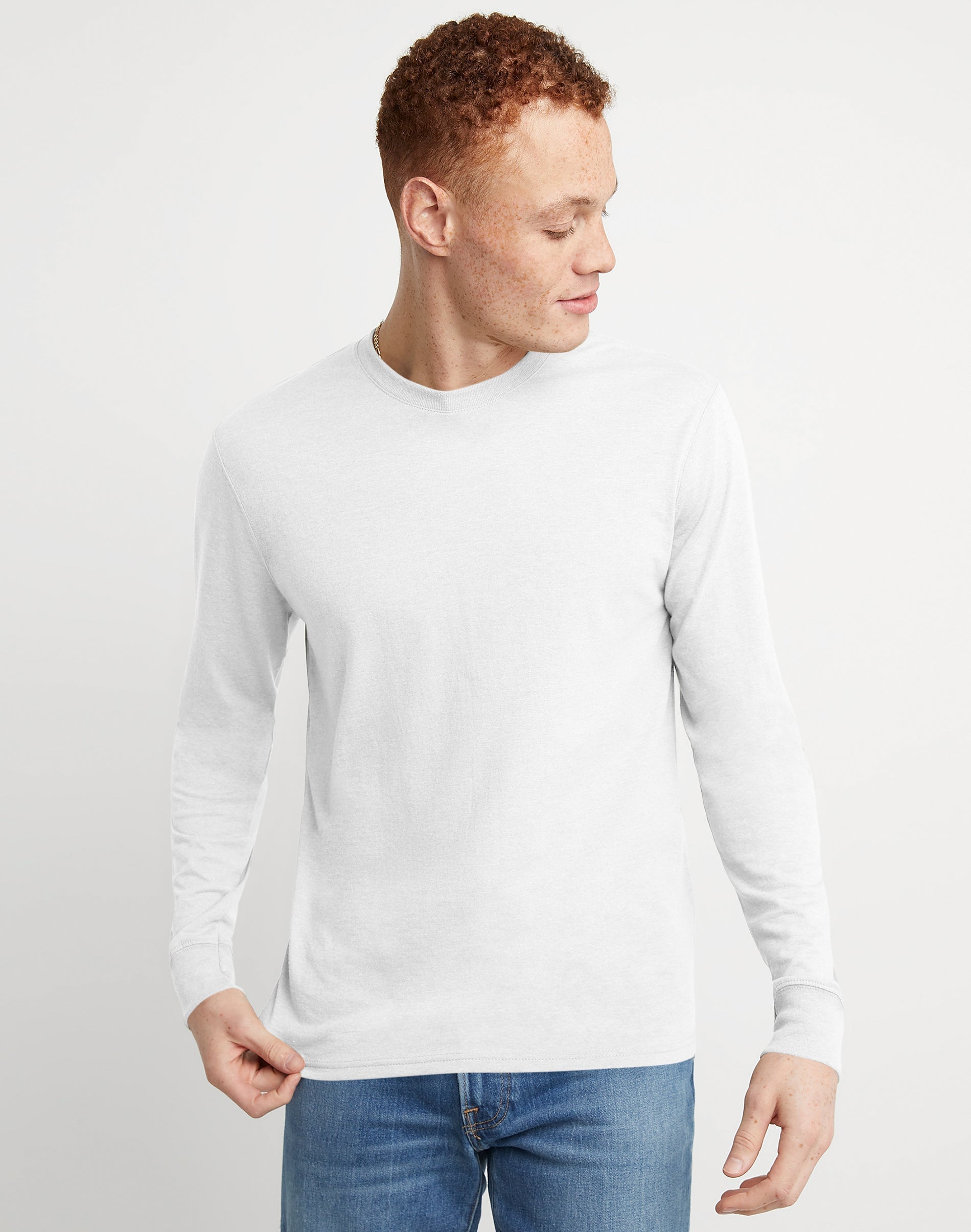 Hanes Originals Men’s Long Sleeve Tri-Blend Shirt Eco White Hanes Originals Men’s Long Sleeve Tri-Blend Shirt Eco White