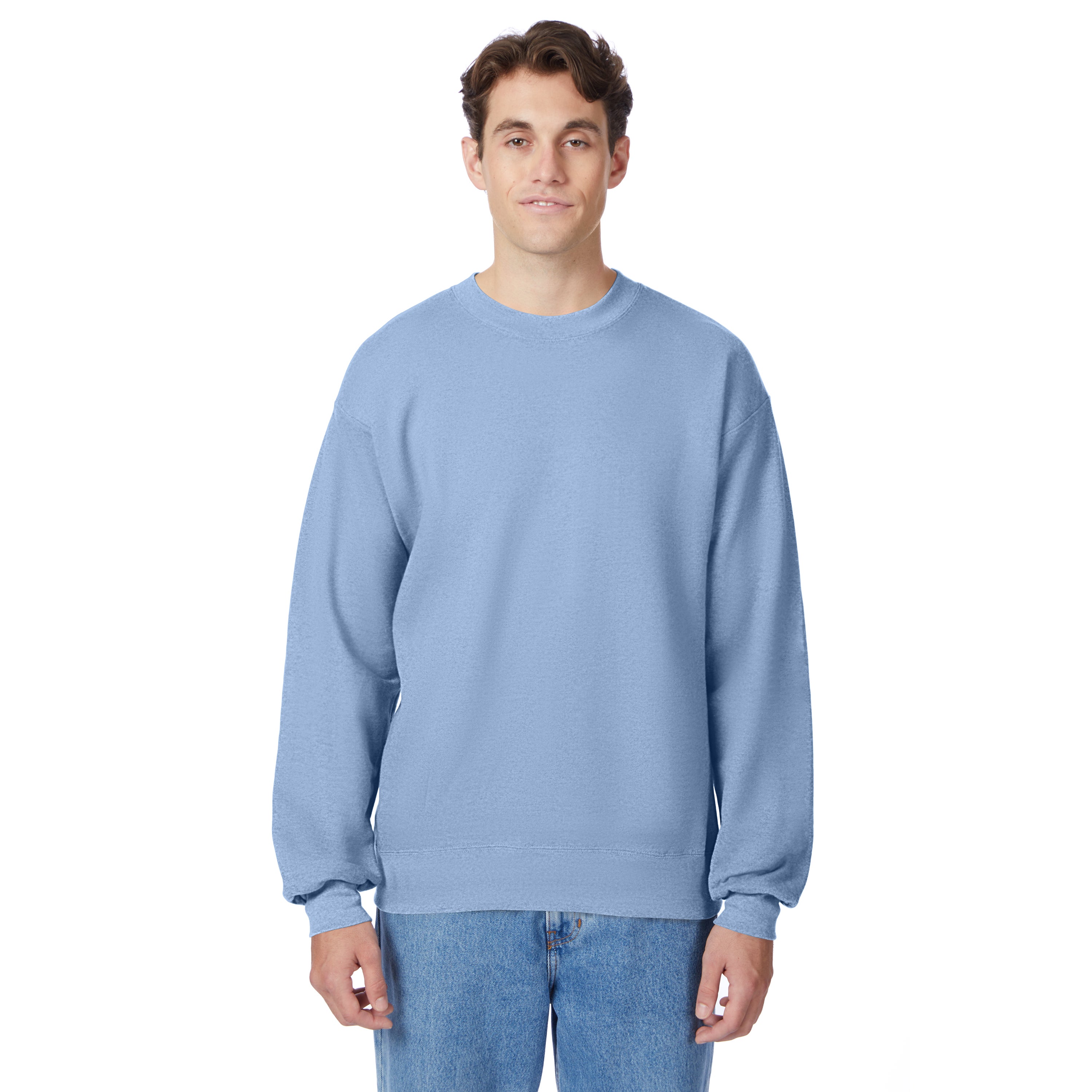 Hanes Ultimate Men’s Heavyweight Fleece Crewneck Sweatshirt Light Blue Hanes Ultimate Men’s Heavyweight Fleece Crewneck Sweatshirt Light Blue