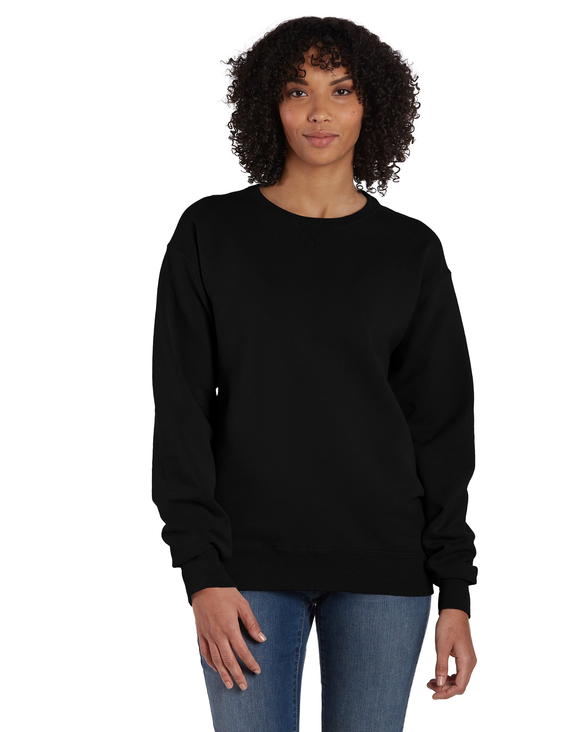 Hanes Unisex Garment Dyed Fleece Sweatshirt Black