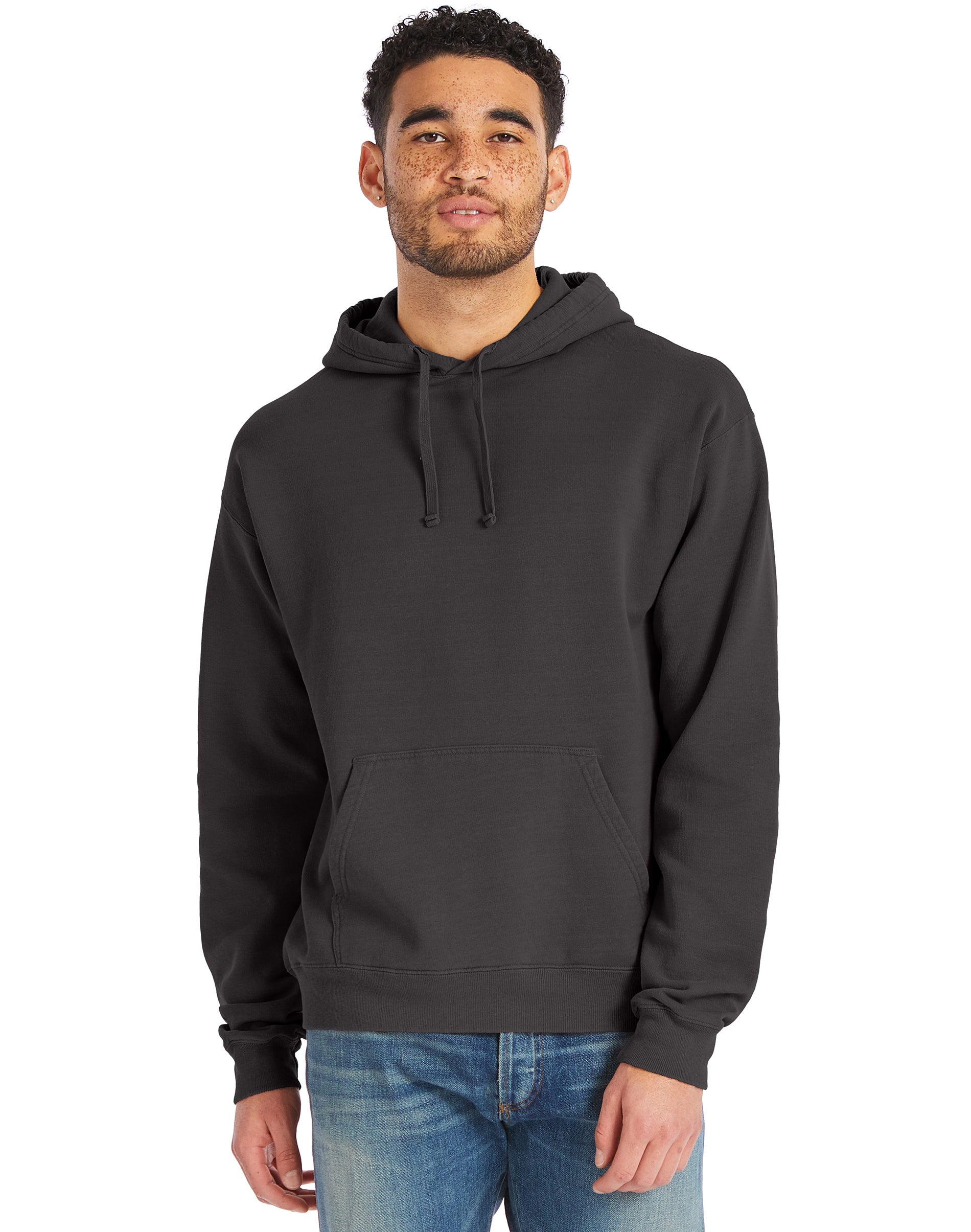 Hanes Men’s Garment Dyed Fleece Hoodie New Railroad Gray Hanes Men’s Garment Dyed Fleece Hoodie New Railroad Gray
