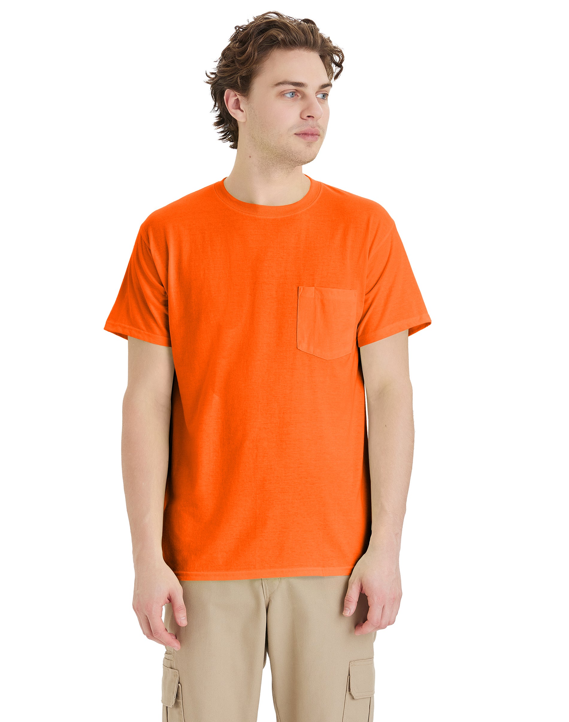 Hanes Workwear X-Temp Men’s Pocket Shirt, -Pack Safety Orange Hanes Workwear X-Temp Men’s Pocket Shirt, -Pack Safety Orange