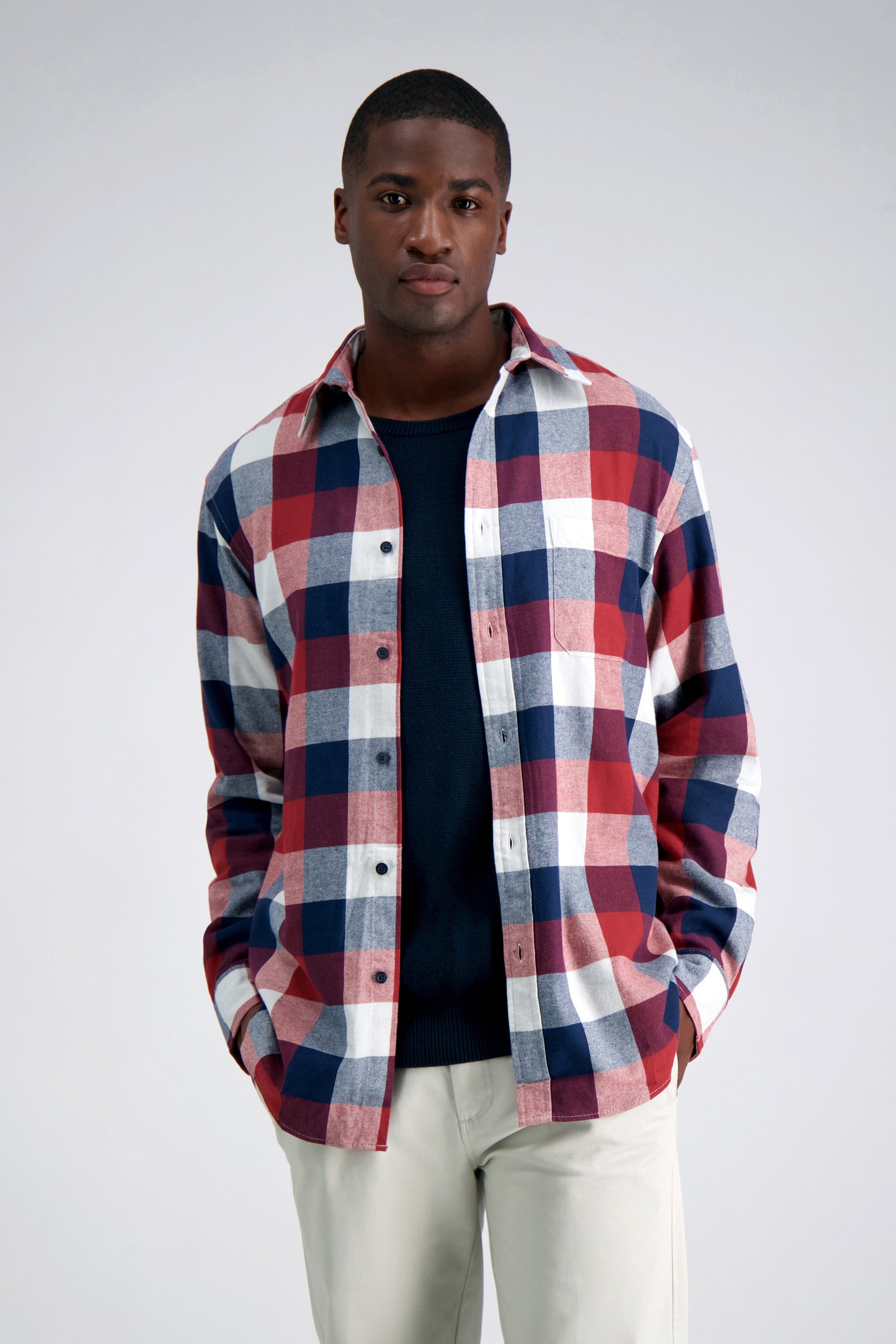 Haggar Long Sleeve Flannel Shirt