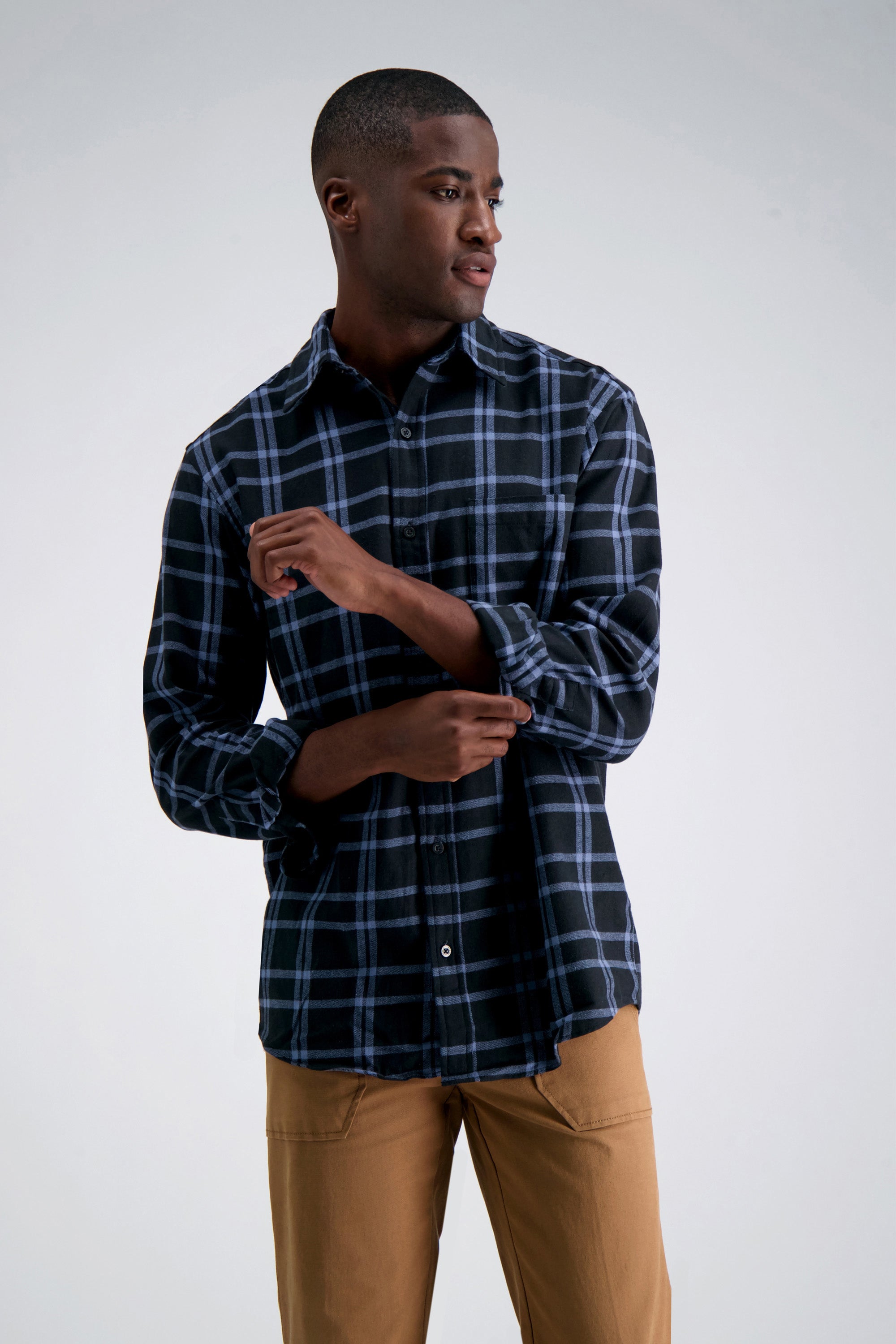 Haggar Long Sleeve Flannel Shirt Haggar Long Sleeve Flannel Shirt