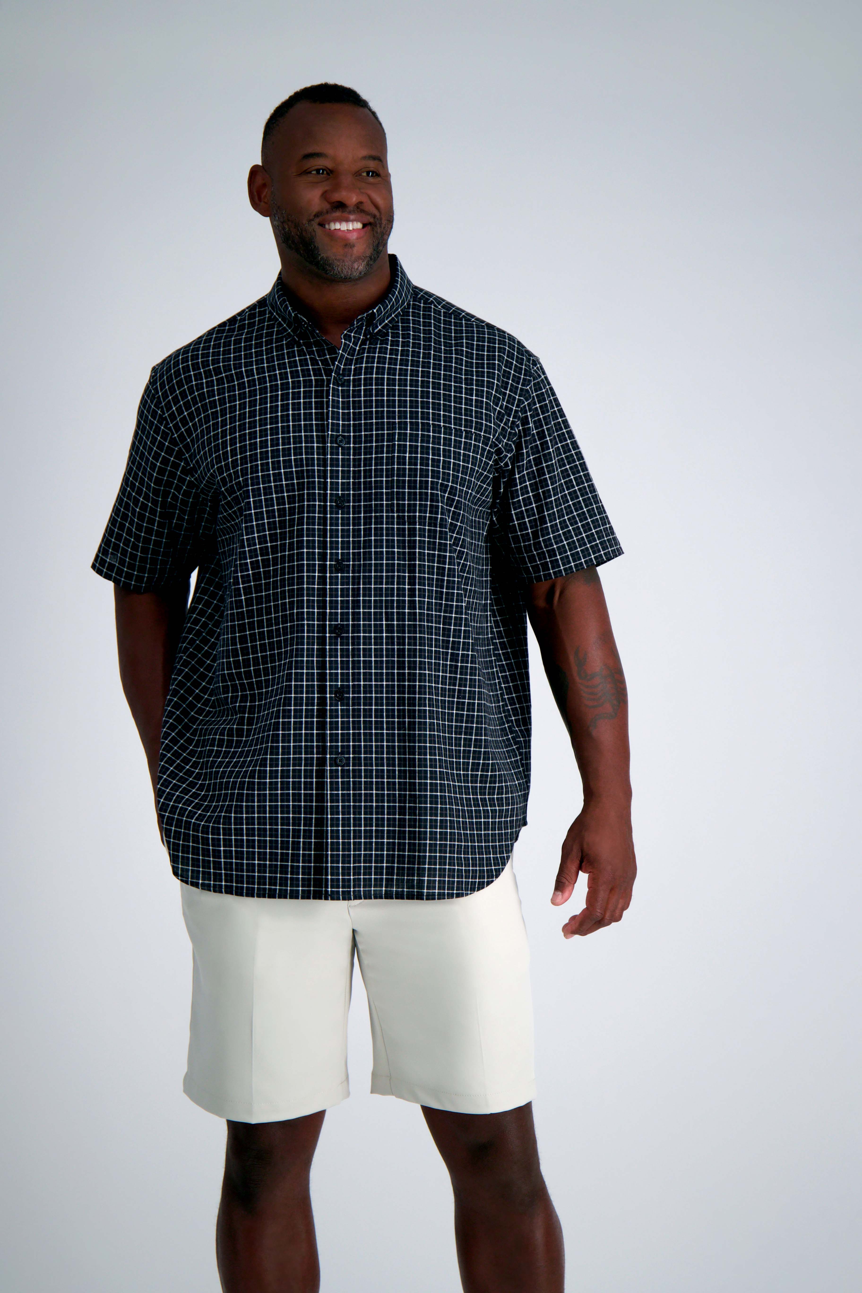 Haggar Big & Tall Short Sleeve Button-Down Linen Shirt Haggar Big & Tall Short Sleeve Button-Down Linen Shirt
