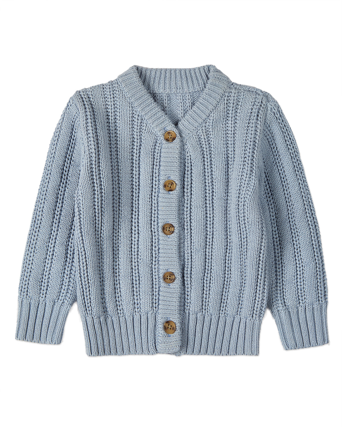 Kids Cozy Oversized Cable-Knit Cardigan Sweater – – Months Blue