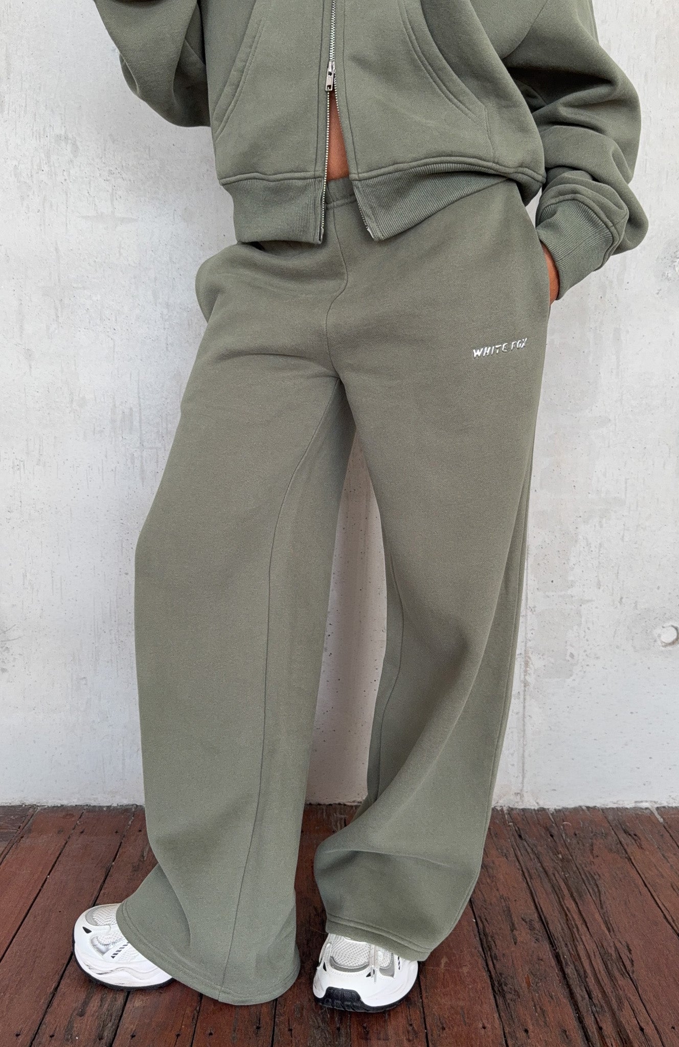 Test Drive Wide Leg Sweatpants Khaki Test Drive Wide Leg Sweatpants Khaki
