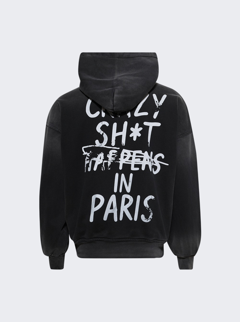 Oversized Hoodie Shit Happens Vintage Black Oversized Hoodie Shit Happens Vintage Black