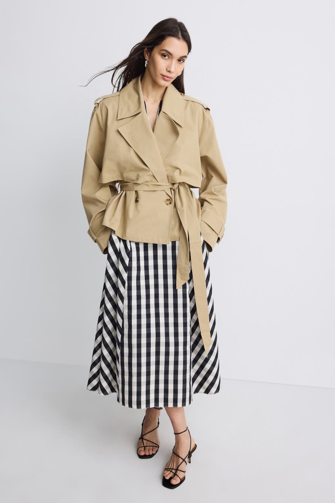 Joe’s Jeans Liz Cropped Trench Coat Brown