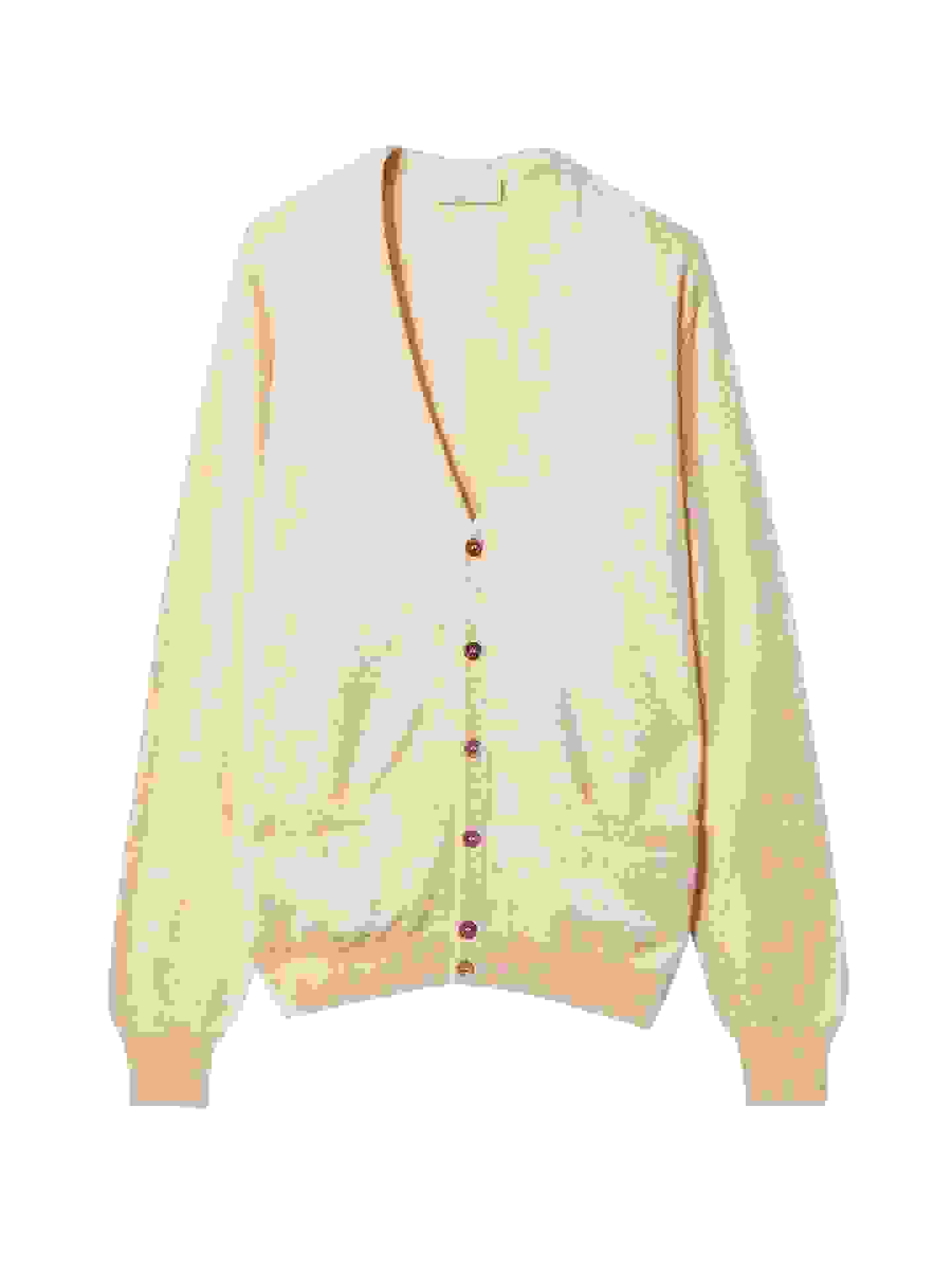 Organic Color Essential Cashmere V-Neck Cardigan – X Beige MK- Organic Color Essential Cashmere V-Neck Cardigan – X Beige MK-