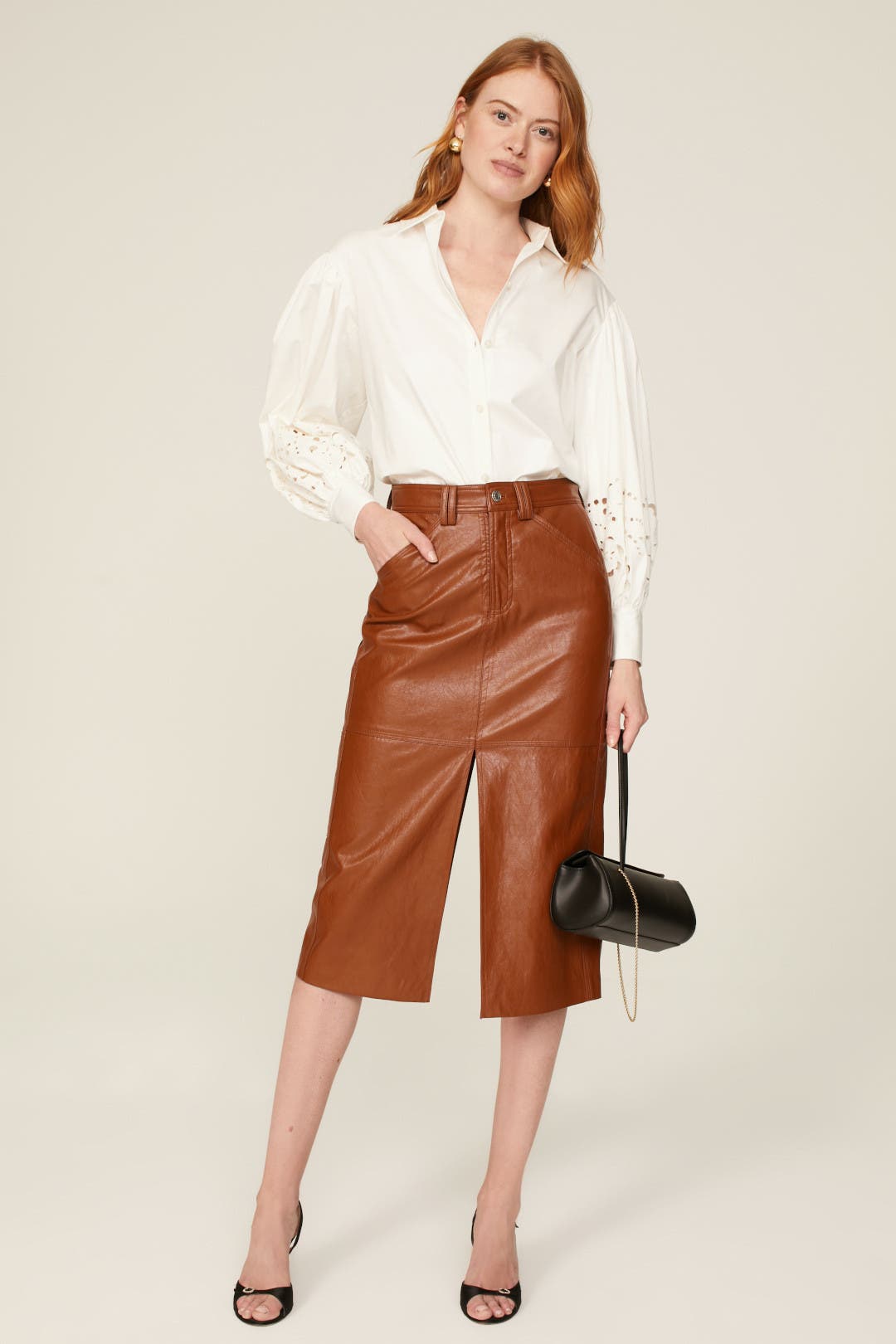 kate spade new york Poplin Cutwork Shirt White