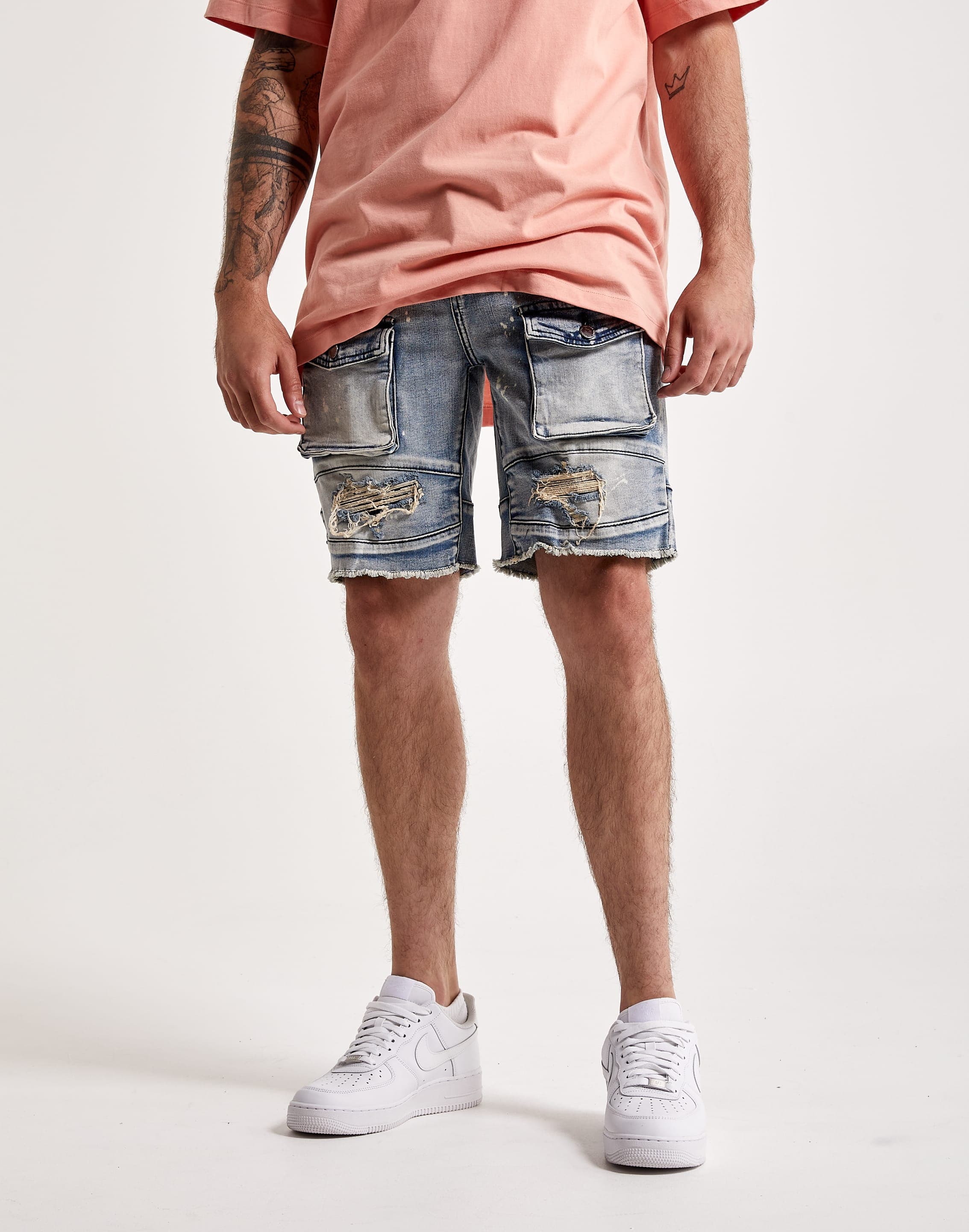 Kilogram Front Pocket Denim Cargo Shorts Kilogram Front Pocket Denim Cargo Shorts