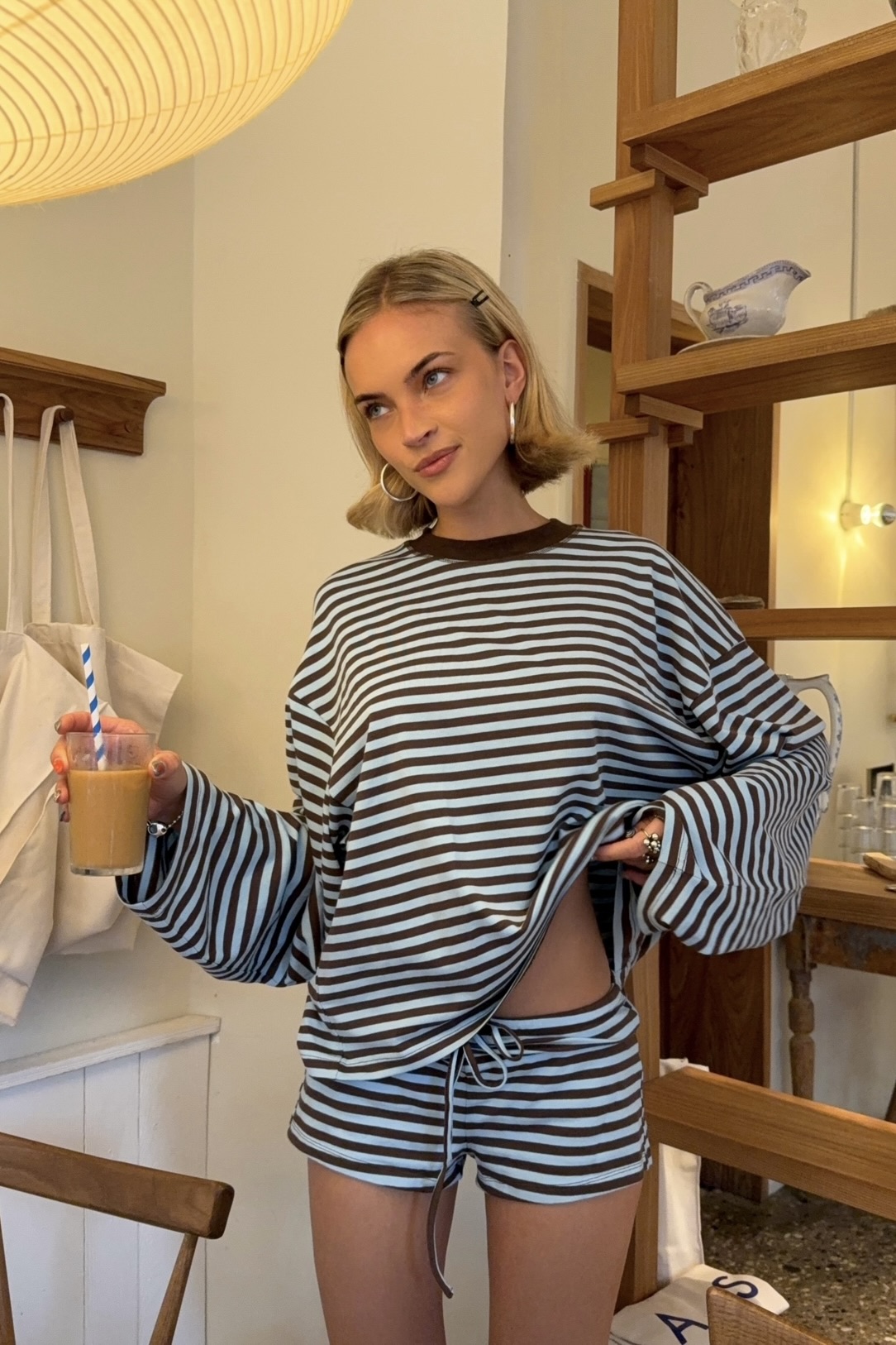 Bloom Long Sleeve Top Chocolate Stripe Bloom Long Sleeve Top Chocolate Stripe