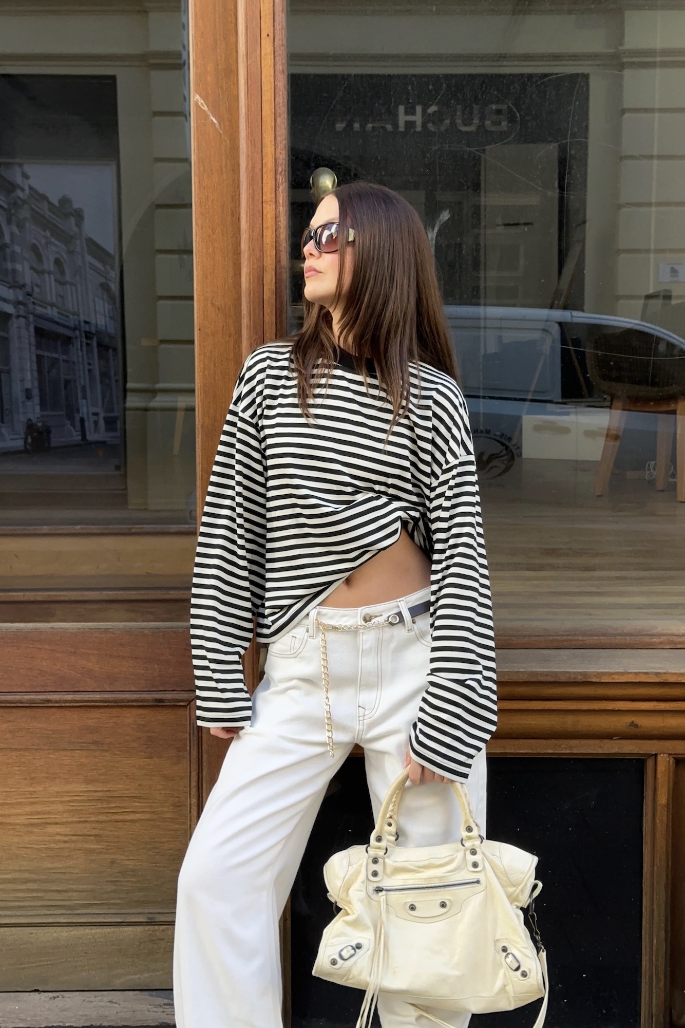 Bloom Long Sleeve Top Onyx Stripe Bloom Long Sleeve Top Onyx Stripe