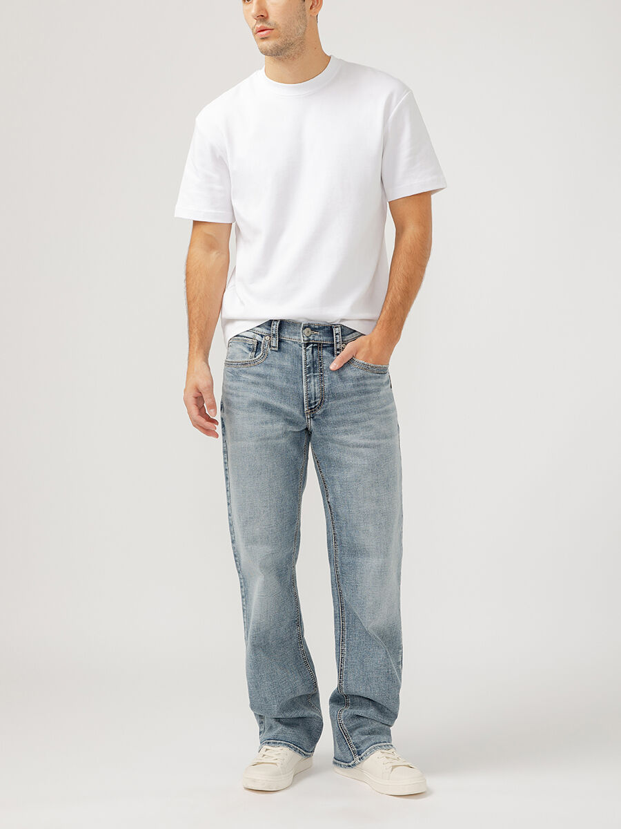Men’s Zac Relaxed Fit Straight Leg Luxe Heritage Jeans Indigo Size by Silver Jeans