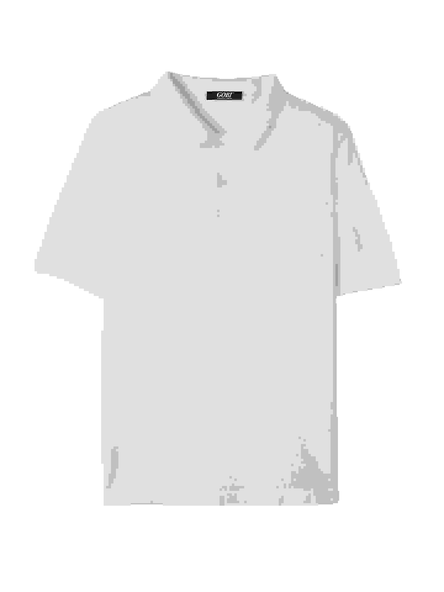 Men’s Cotton Silk Cashmere Blend Polo Shirt – M Pure White MK- Men’s Cotton Silk Cashmere Blend Polo Shirt – M Pure White MK-