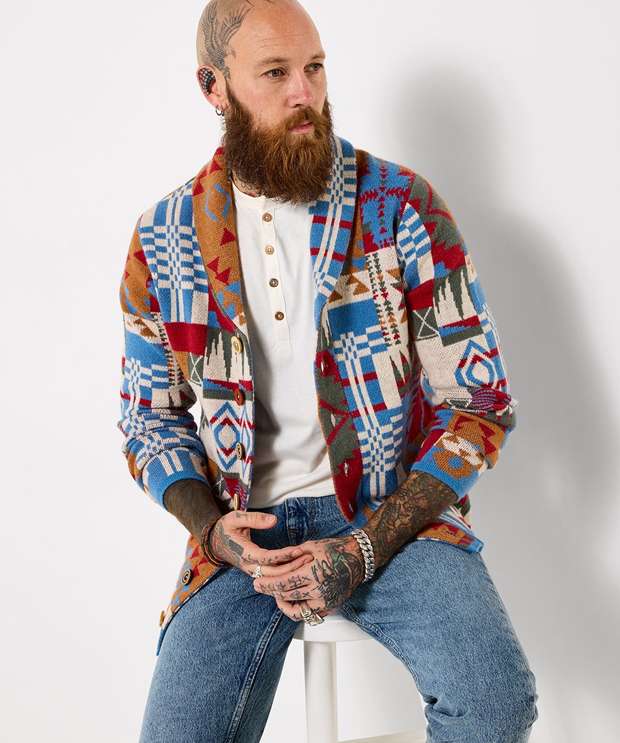 Patchwork Aztec Cardigan – Size Large – by Joe Browns Patchwork Aztec Cardigan – Size Large – by Joe Browns