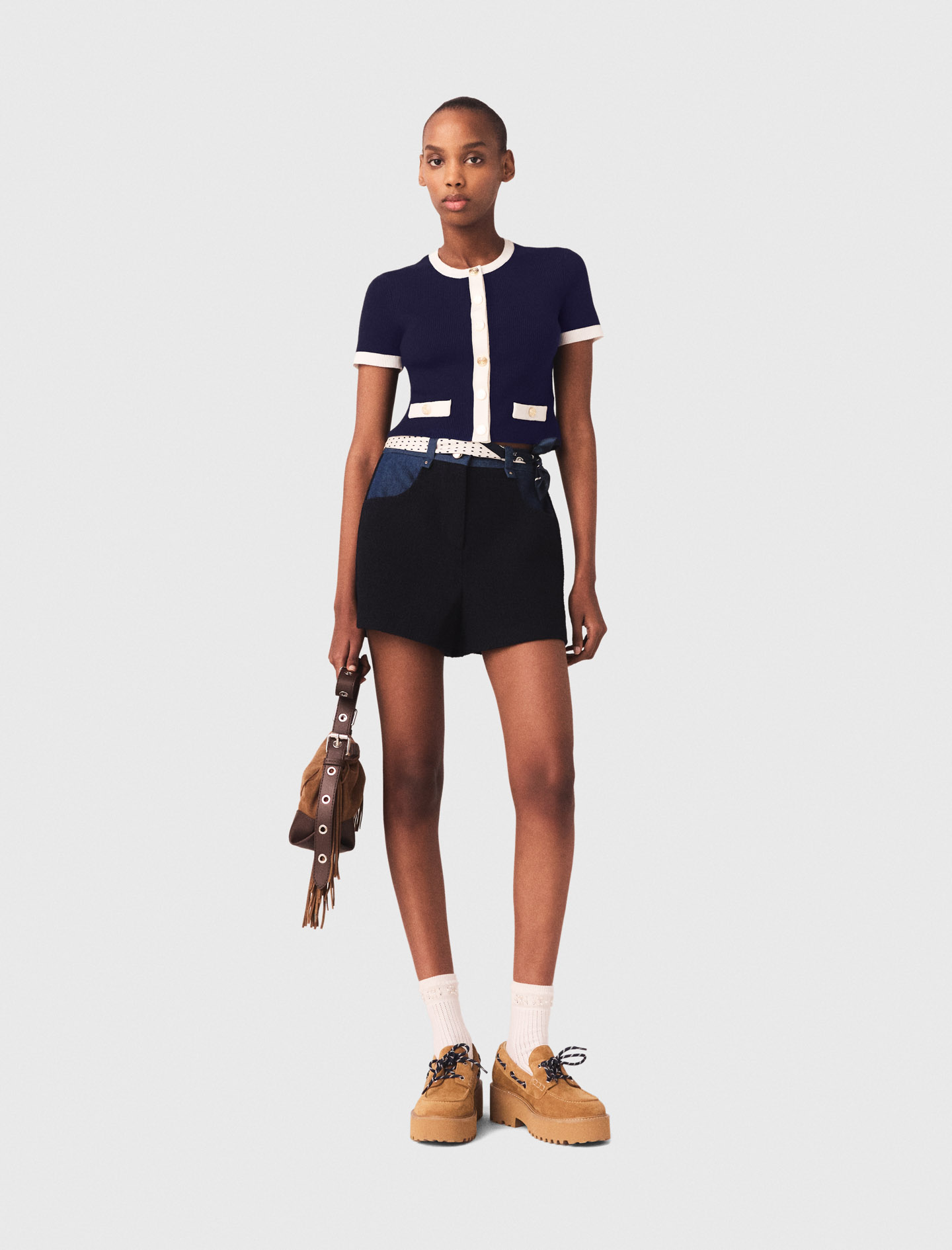 Contrasting cropped cardigan Contrasting cropped cardigan