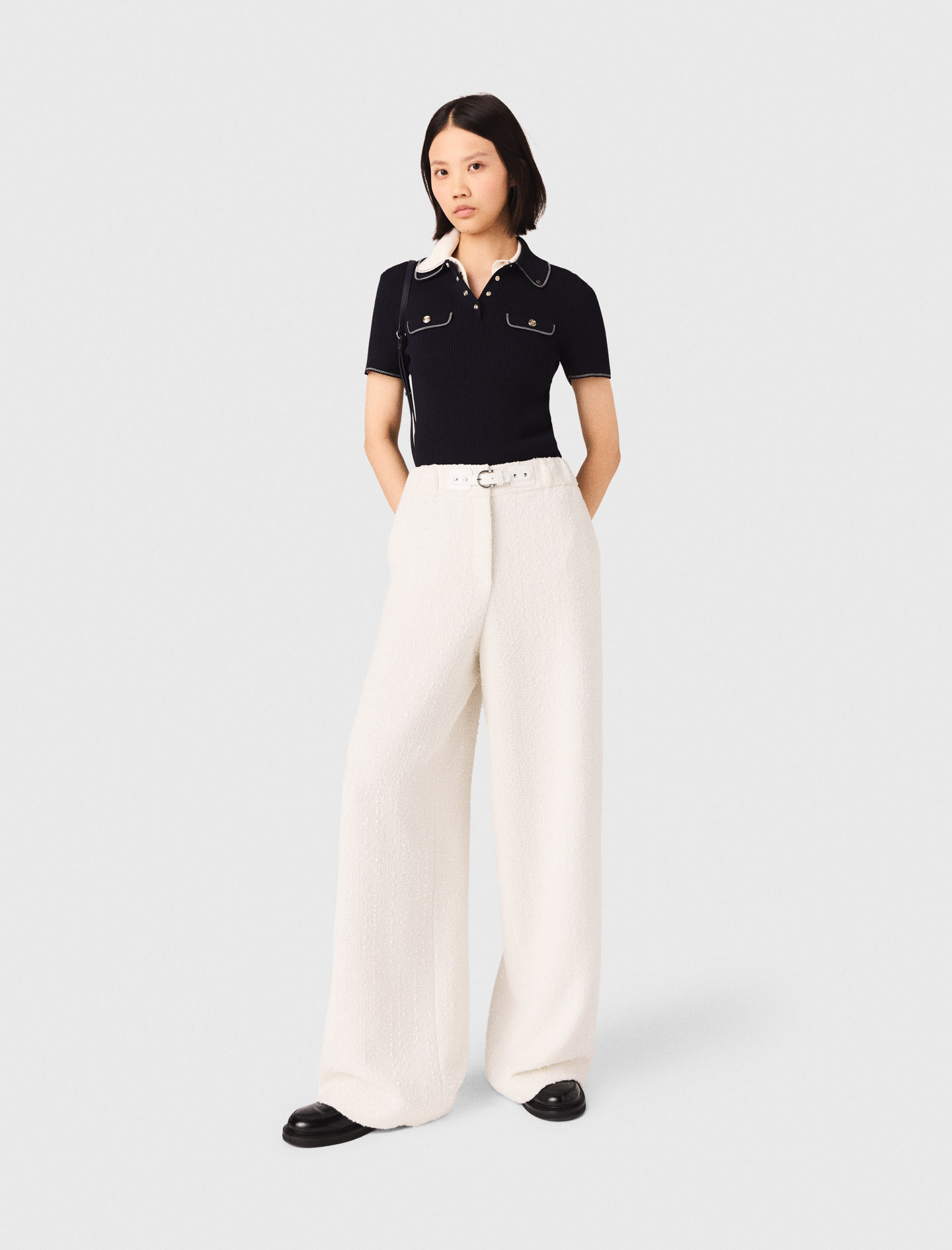 Wide-leg tweed trousers Wide-leg tweed trousers