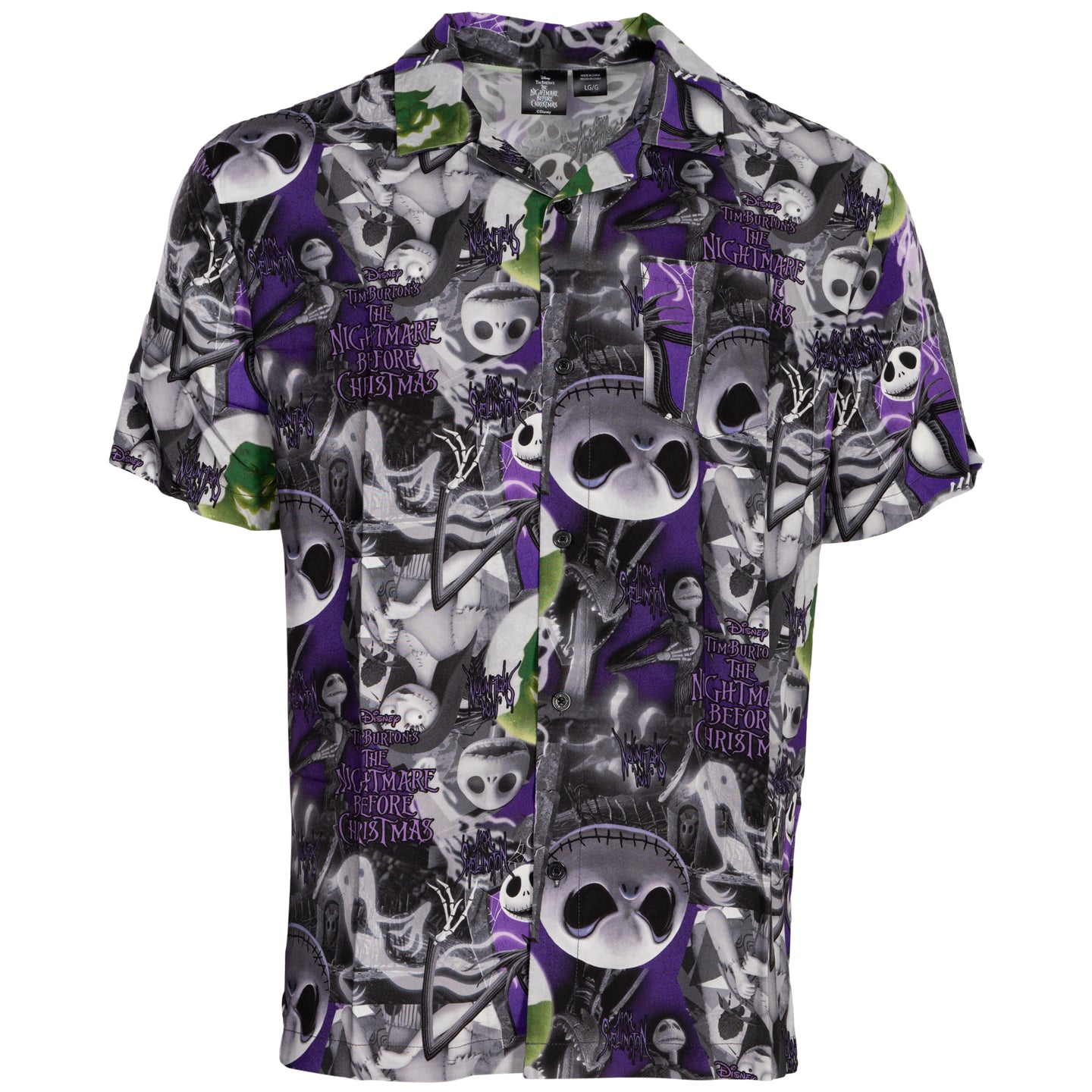 Nightmare Before Christmas Jack All Over Button Up Shirt – Nightmare Before Christmas Jack All Over Button Up Shirt –