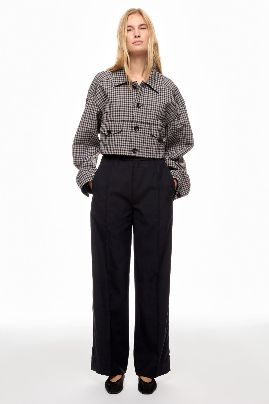 Plan C Black Trousers With Front Pleat Black-blue Plan C Black Trousers With Front Pleat Black-blue