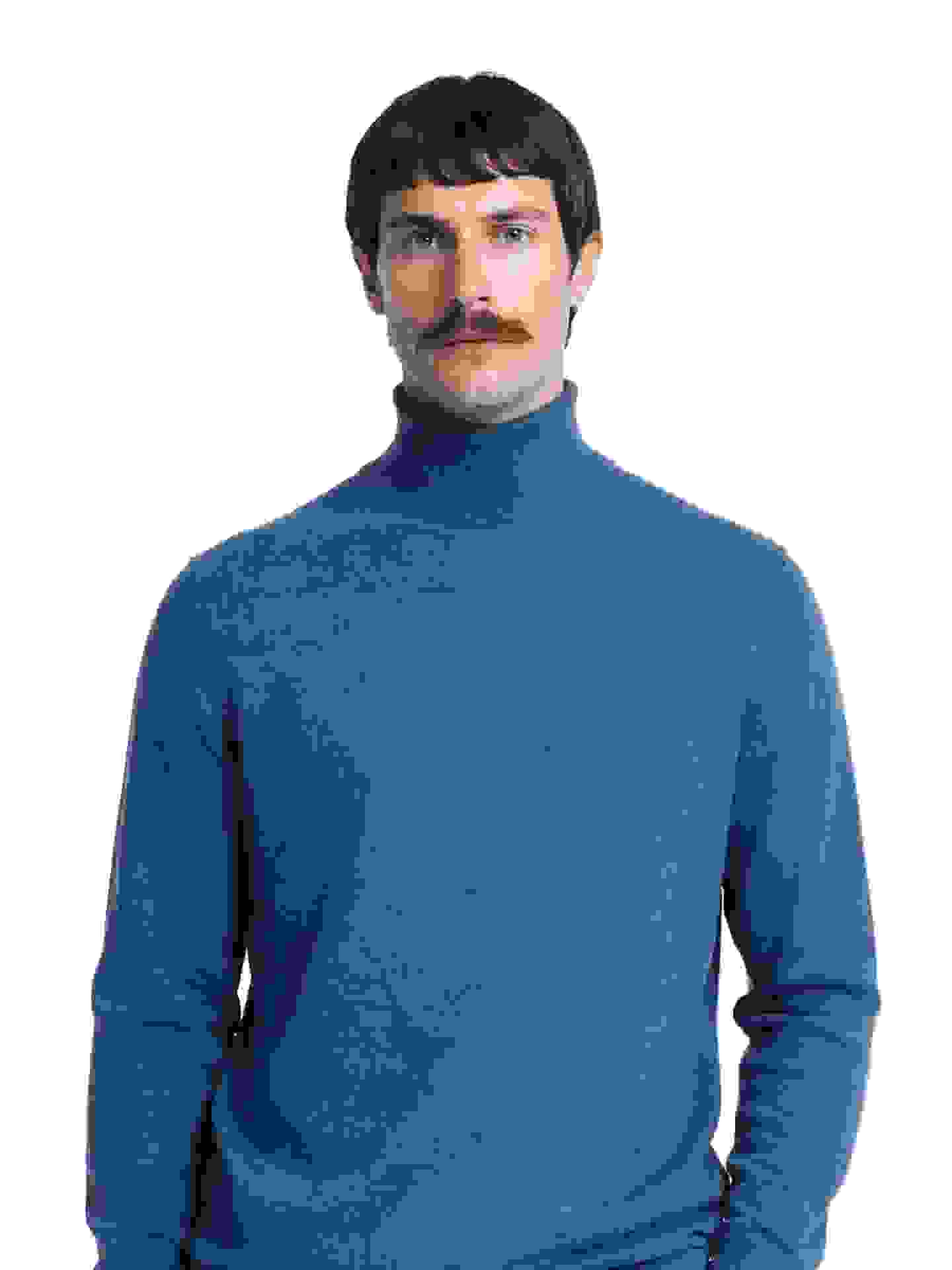 Essential Turtleneck Cashmere Sweater – X Slate Blue MK- Essential Turtleneck Cashmere Sweater – X Slate Blue MK-