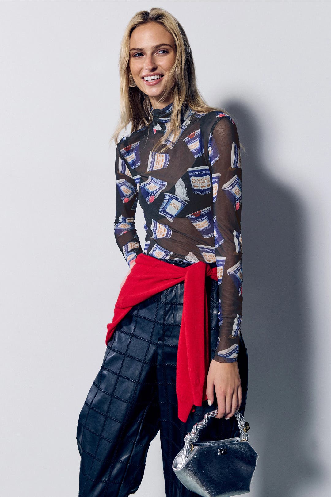 Rachel Antonoff Lillian Graphic Turtleneck Black-blue-print Rachel Antonoff Lillian Graphic Turtleneck Black-blue-print
