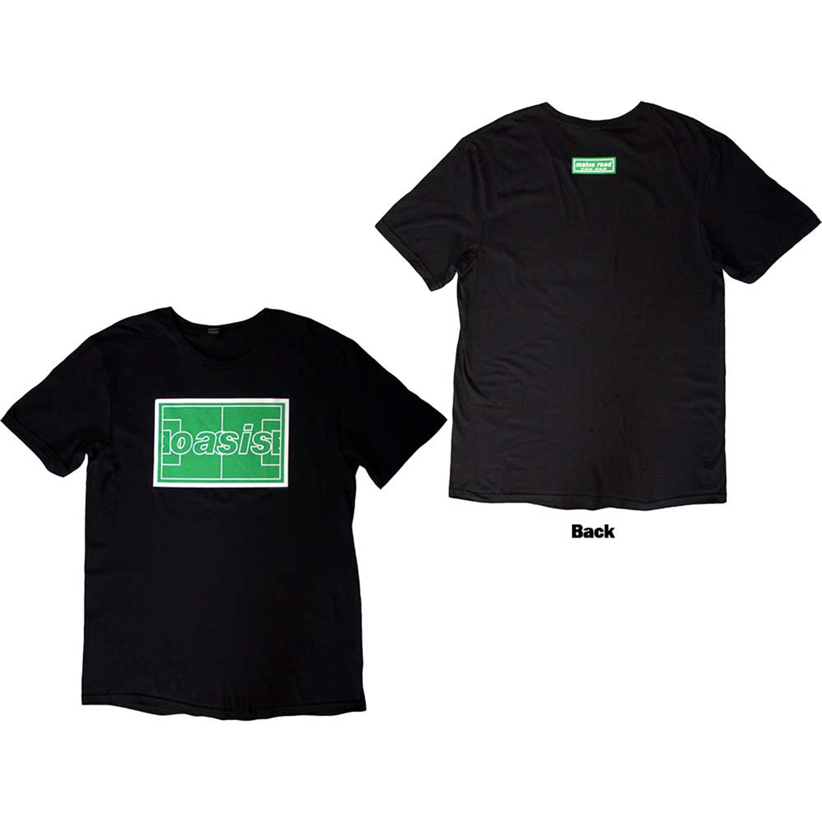 OASIS – MAINE ROAD FOOTBALL PITCH – Shirt Black Back Print