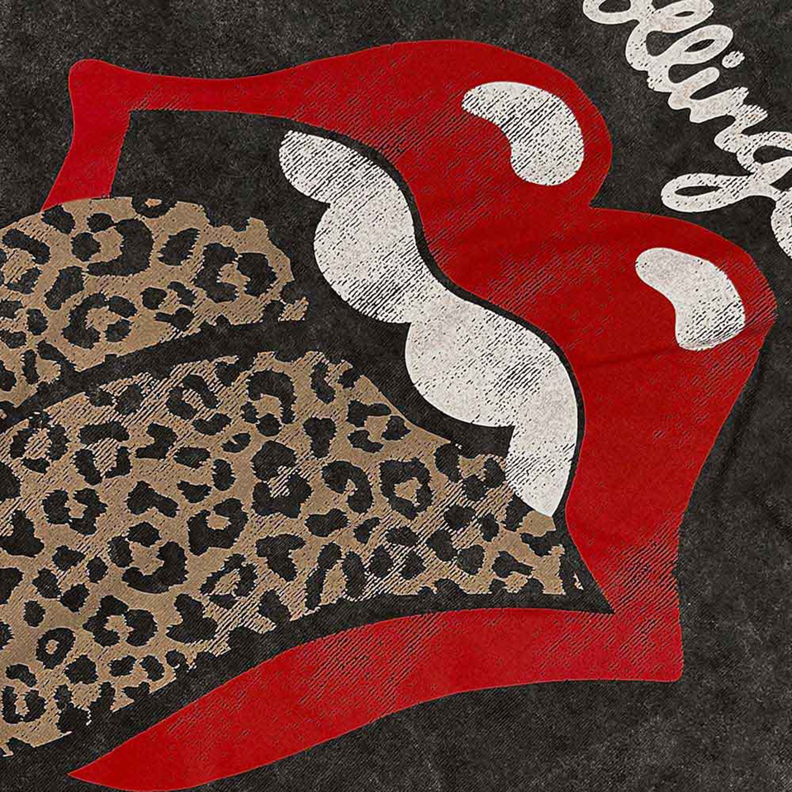 THE ROLLING STONES – LEOPARD TONGUE – Shirt Black Wash Collection THE ROLLING STONES – LEOPARD TONGUE – Shirt Black Wash Collection