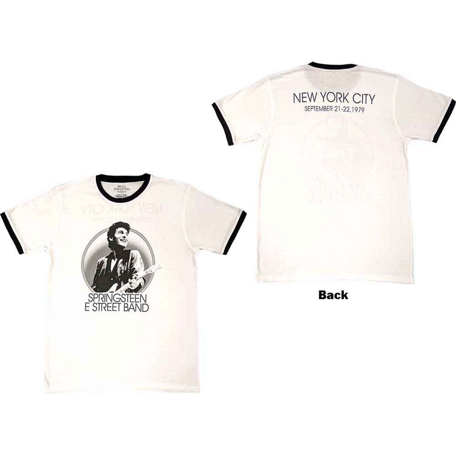 BRUCE SPRINGSTEEN – NYC – Ringer Shirt White Back Print BRUCE SPRINGSTEEN – NYC – Ringer Shirt White Back Print