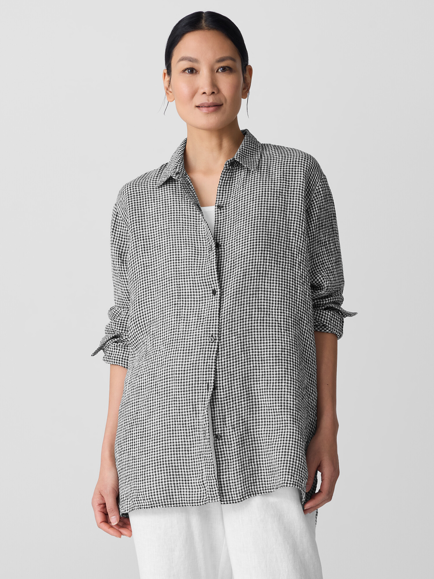Puckered Organic Linen Classic Collar Shirt Puckered Organic Linen Classic Collar Shirt