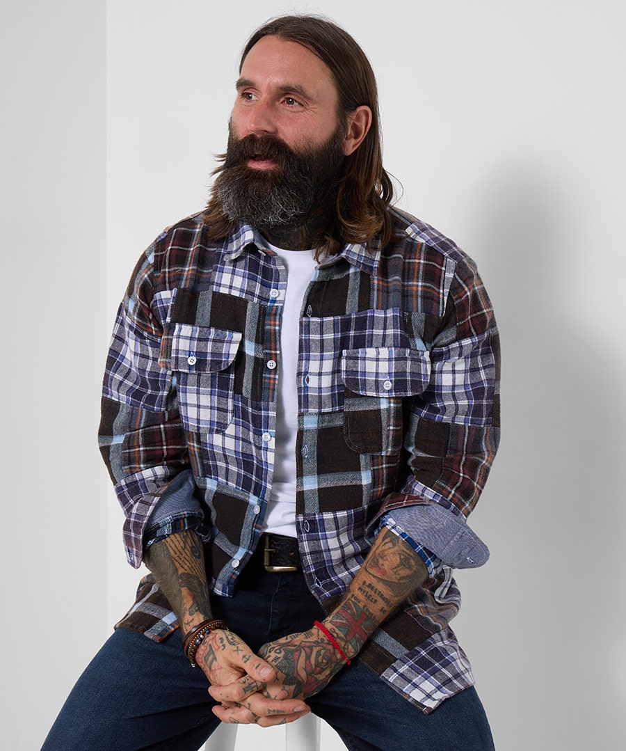 Perfect Patch Check Shirt – Size Large – Blue – by Joe Browns Perfect Patch Check Shirt – Size Large – Blue – by Joe Browns