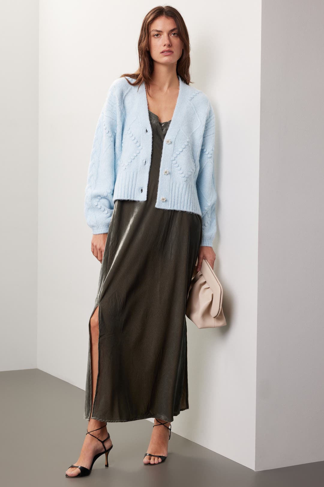 Slate & Willow Diamond Knit Cardigan Blue Slate & Willow Diamond Knit Cardigan Blue