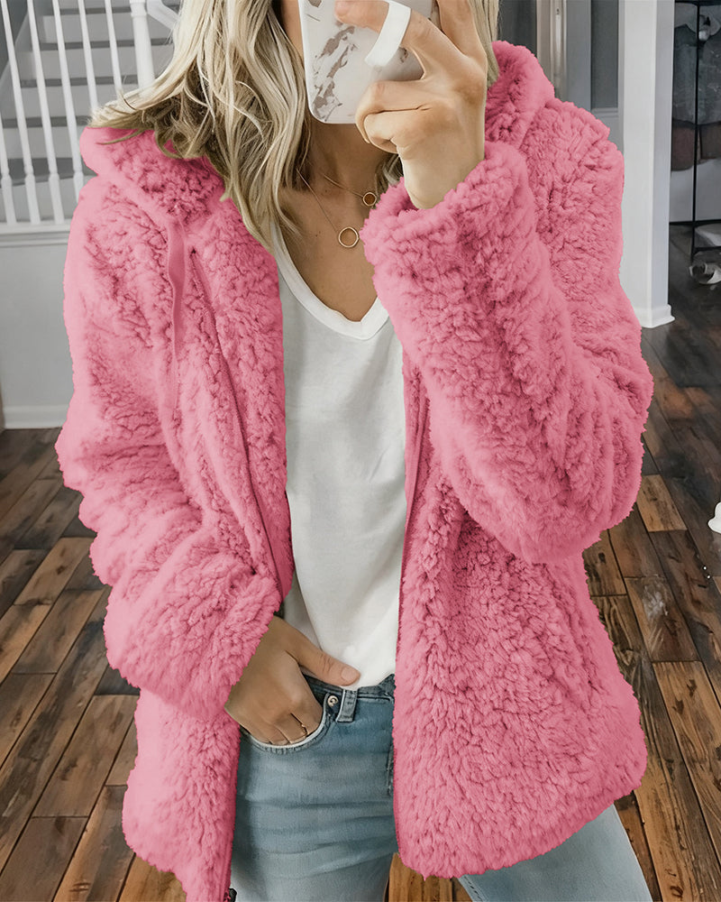 Warm Fuzzy Fleece Hooded Jakcet