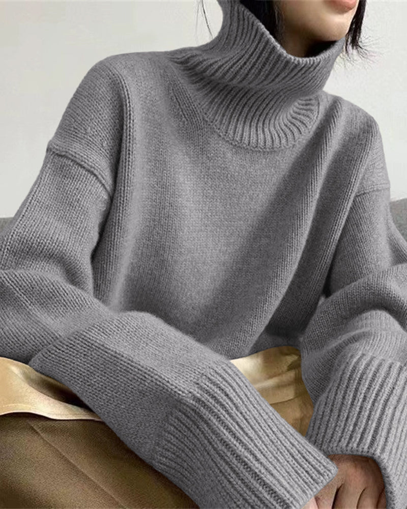 Zeagoo Casual Loose Knit Turtleneck Sweater Zeagoo Casual Loose Knit Turtleneck Sweater