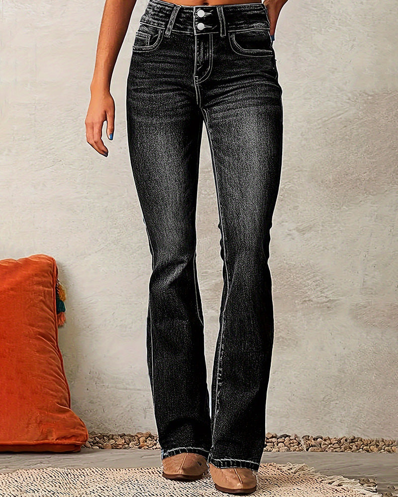 Zeagoo Classic Retro High Waist Flare Jeans