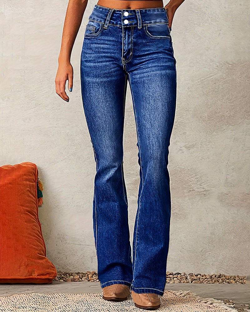 Zeagoo Classic Retro High Waist Flare Jeans