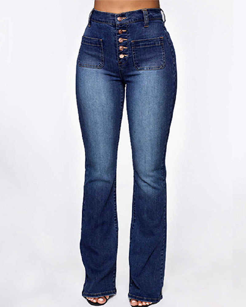 Stylish Stretchy High Waist Flare Jeans Stylish Stretchy High Waist Flare Jeans
