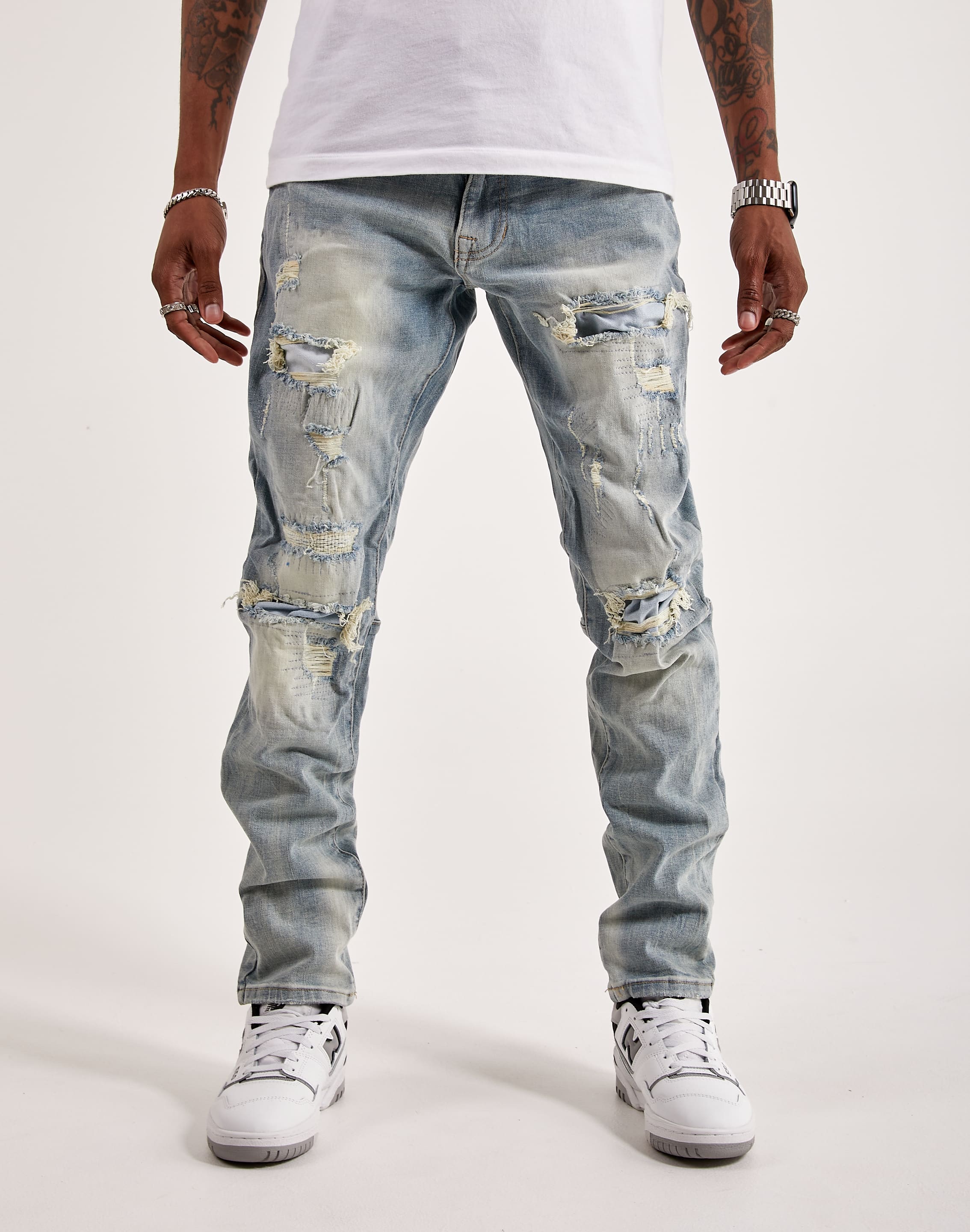 Smoke Rise Bleached Rip & Repair Jeans Smoke Rise Bleached Rip & Repair Jeans