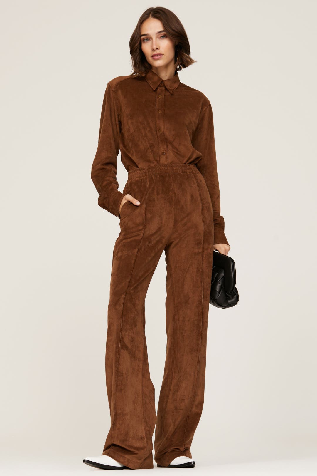 Tibi Ultrasuede Will Joggers Brown