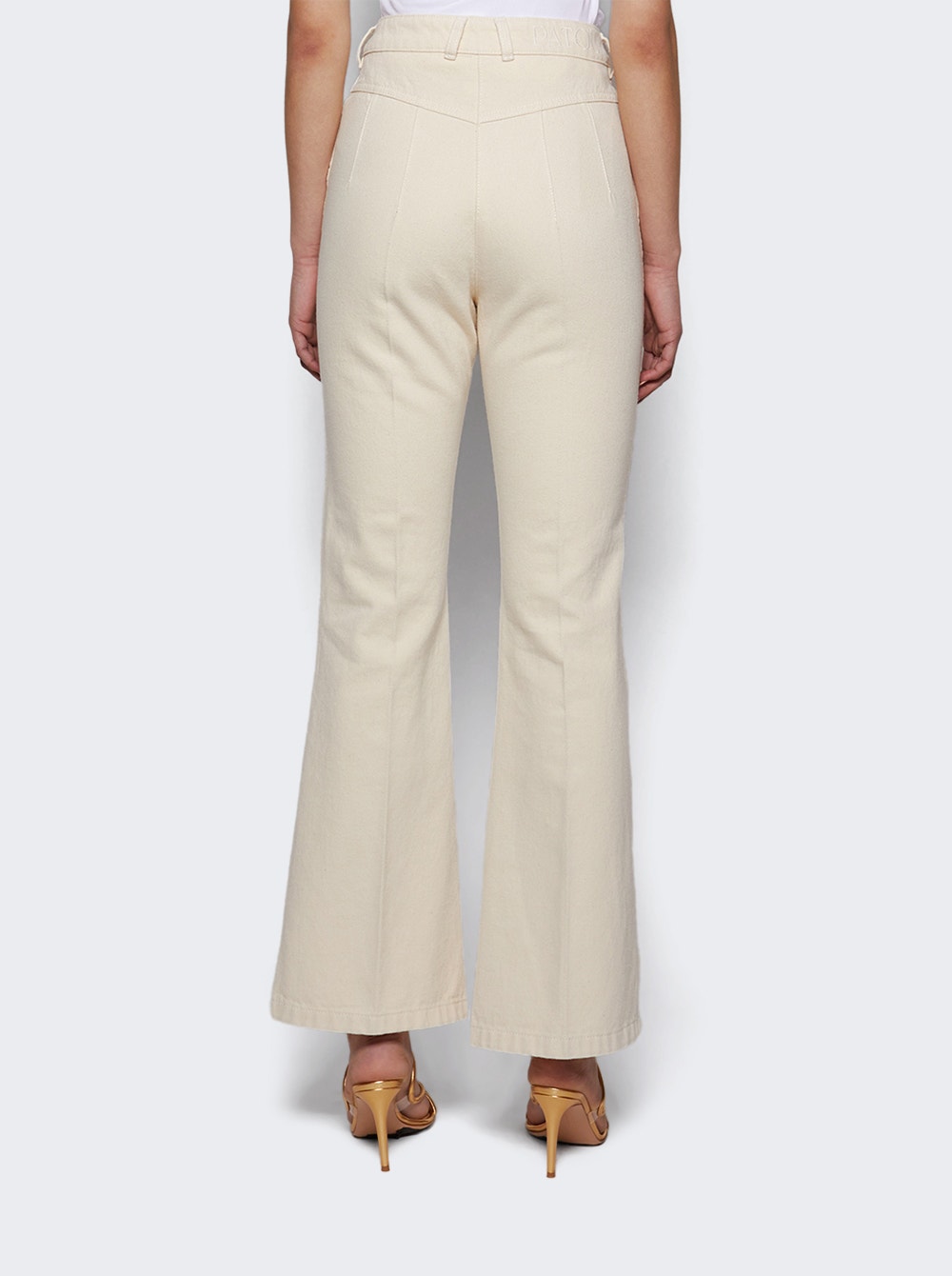 Flared And Embellished Jeans Natural Flared And Embellished Jeans Natural