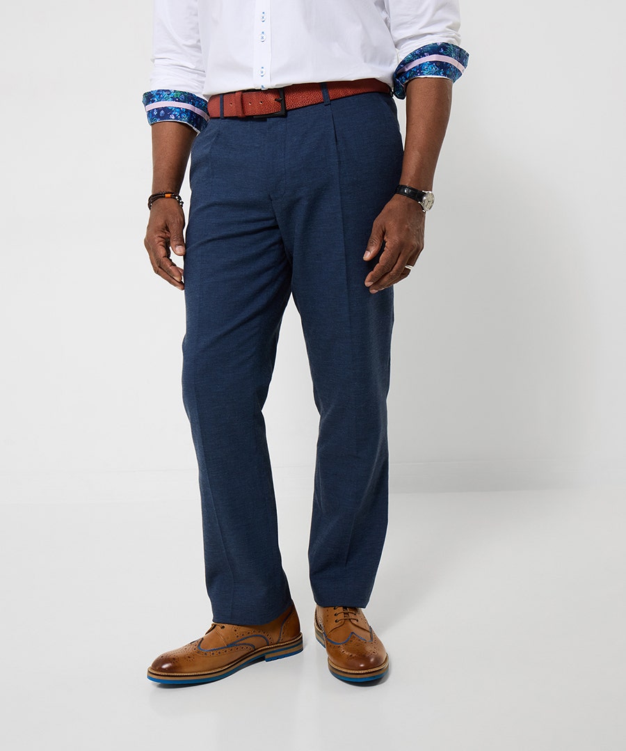 Fun In The Sun Linen Blend Smart Trousers – Size – Navy – by Joe Browns