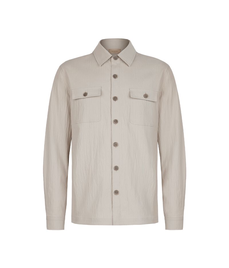 Falconeri Seersucker texture overshirt Man Natural Sand